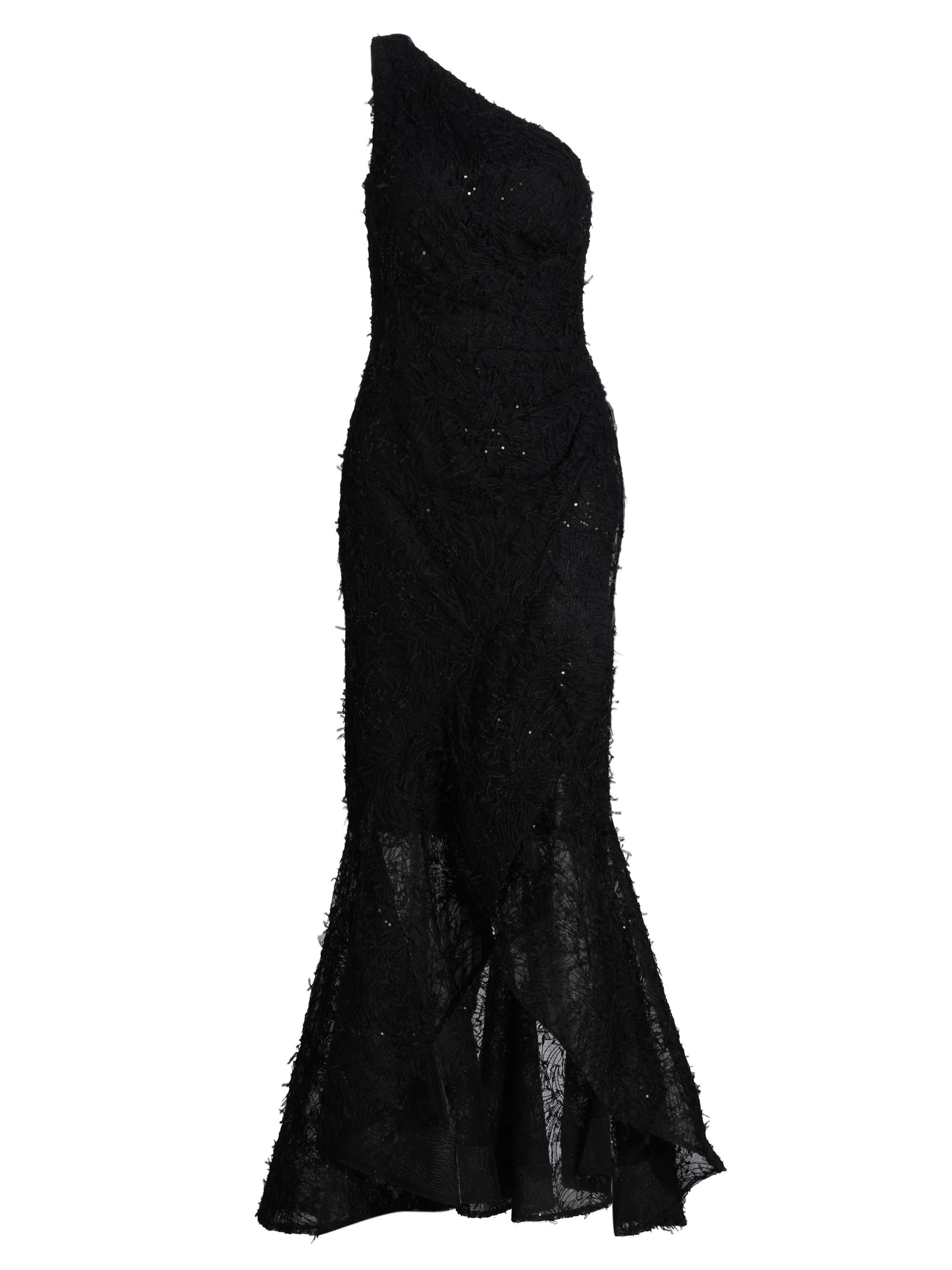 AIDAN MATTOX 黒ワンショルマーメイドロングドレス AIDAN MATTOX 黒ワンショルマーメイドロングドレス Aidan Mattox One