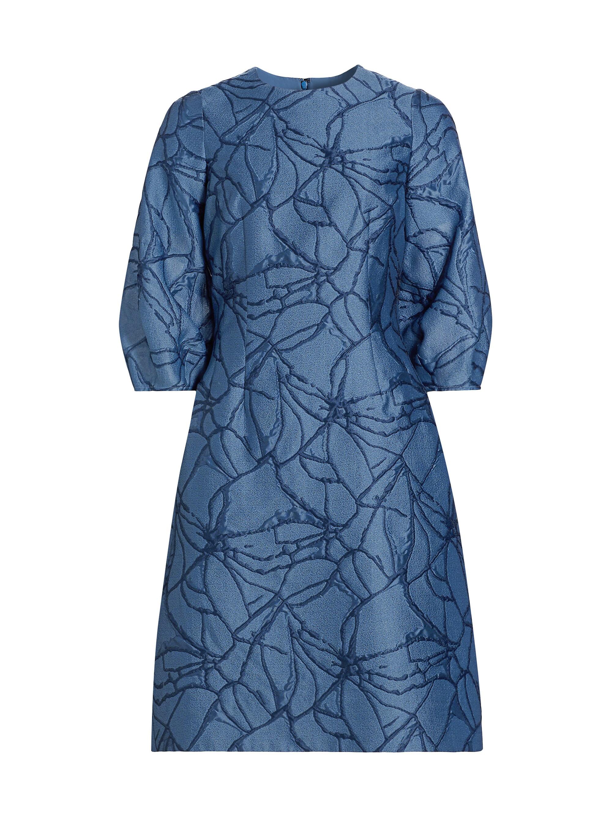 Teri Jon by Rickie Freeman Jacquard Balloon-Sleeve Cocktail Dress | Saks  Fifth Avenue