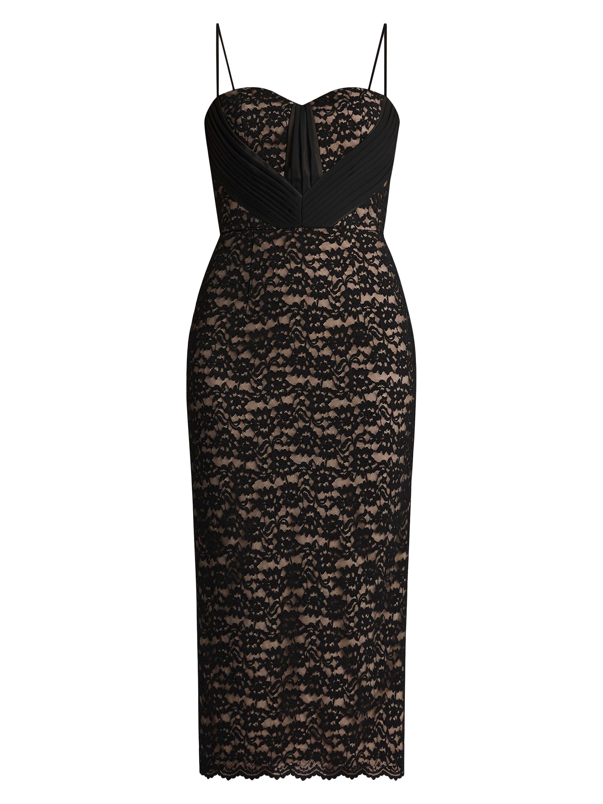 Zac Posen Women's Sweetheart Lace Midi-Dress - Black