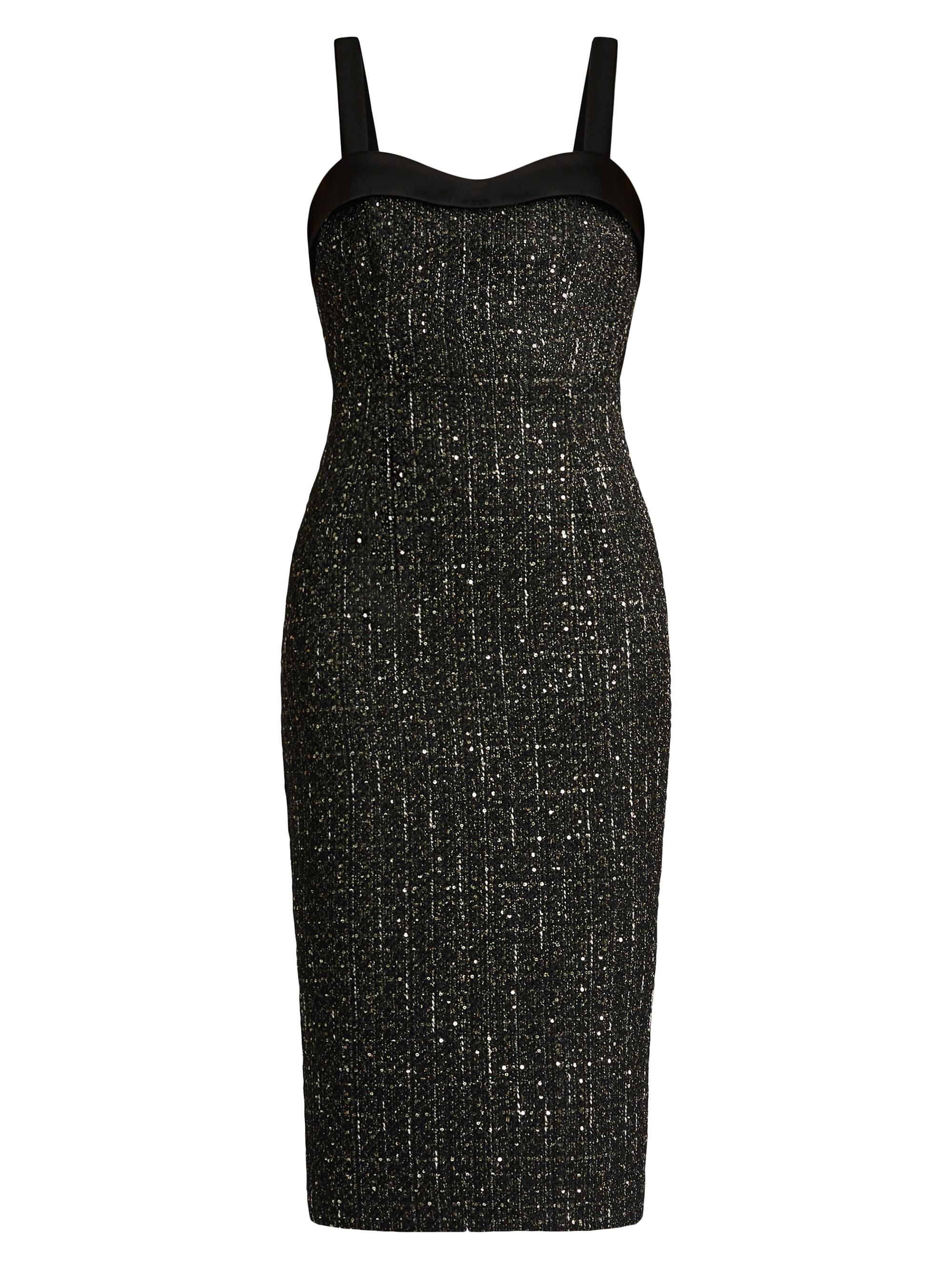 Zac Posen Women's Tweed Midi-Dress - Gold Tweed