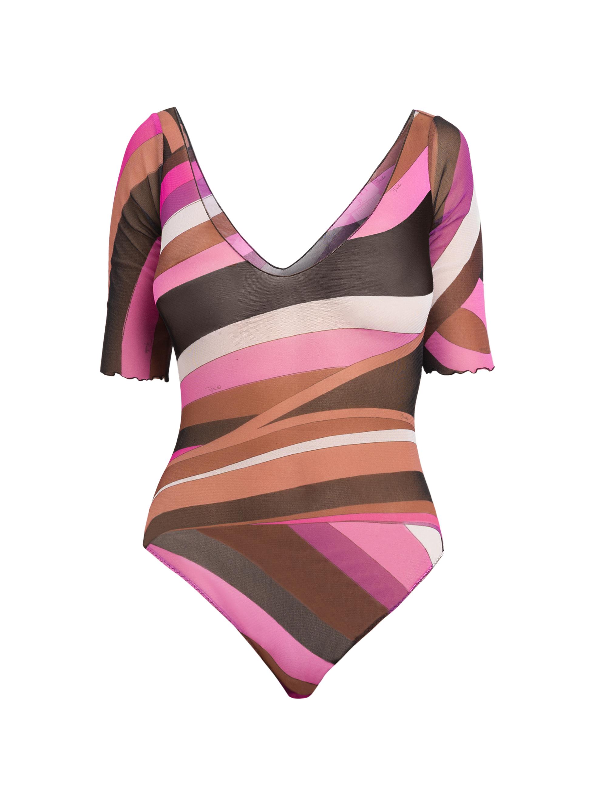 Pucci Women's Parade V-Neck Bodysuit - Fuxia Marrone