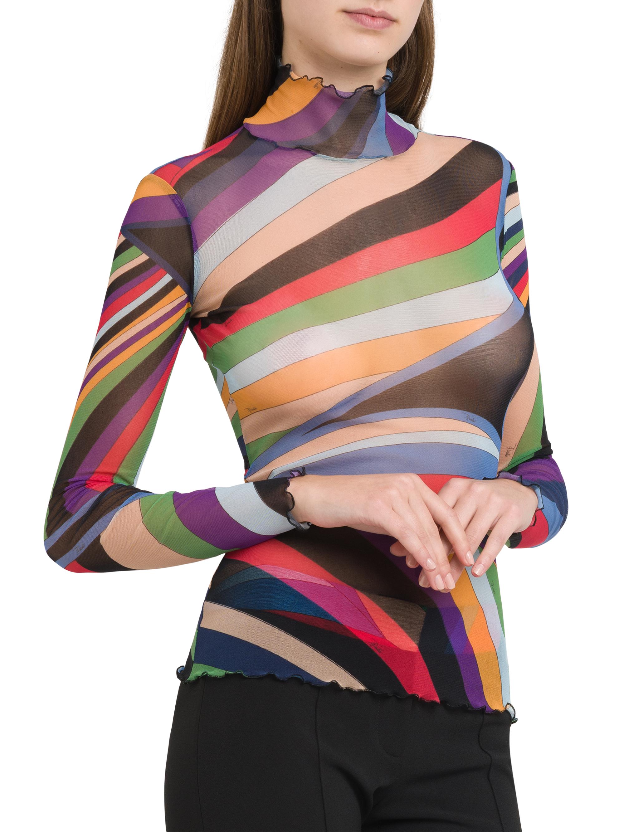 Pucci Parade Lettuce-Trim Turtleneck Top | Saks Fifth Avenue