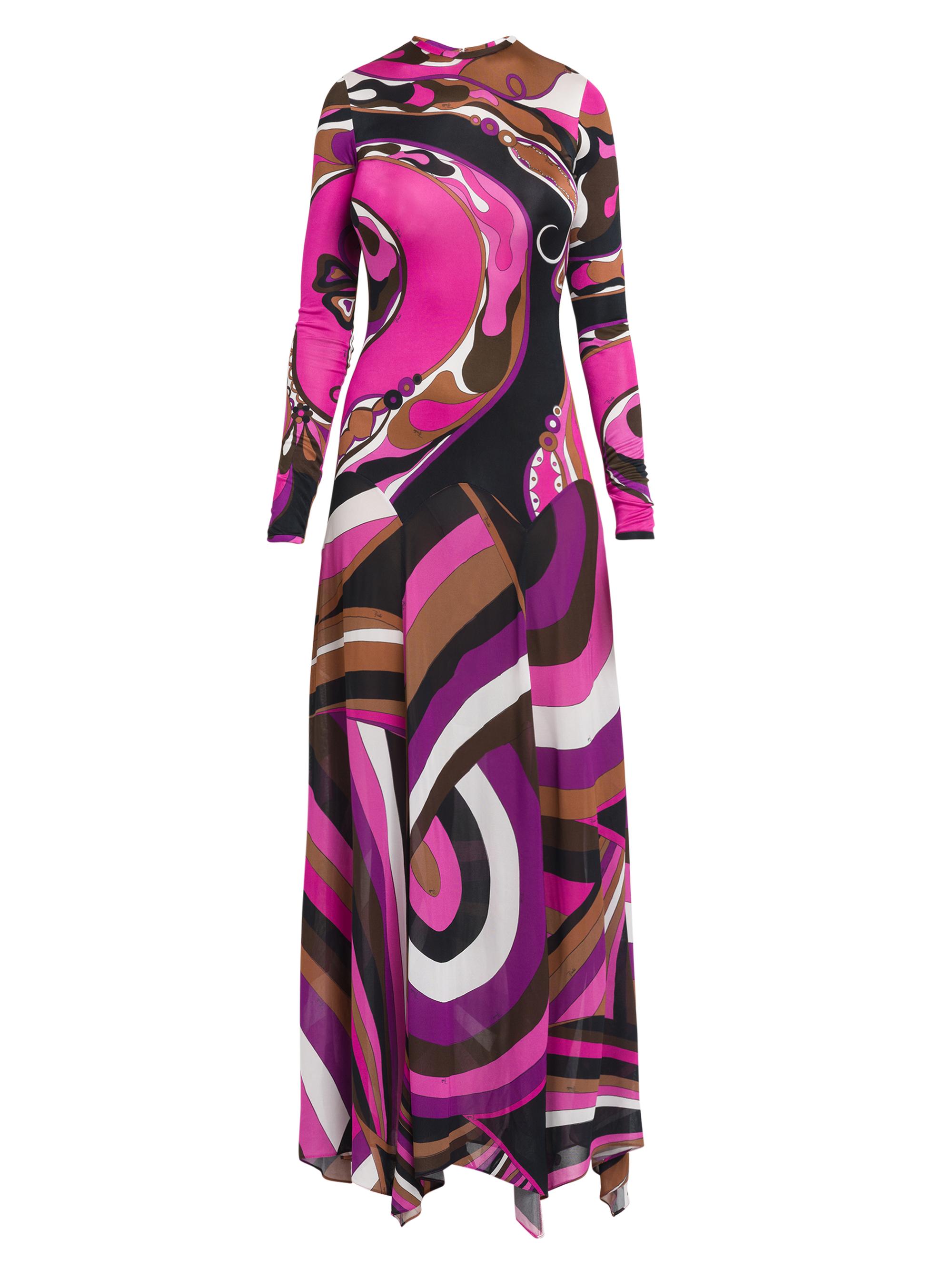 Pucci Women's Parade Jersey Organzino Maxi Dress - Fuxia Marrone