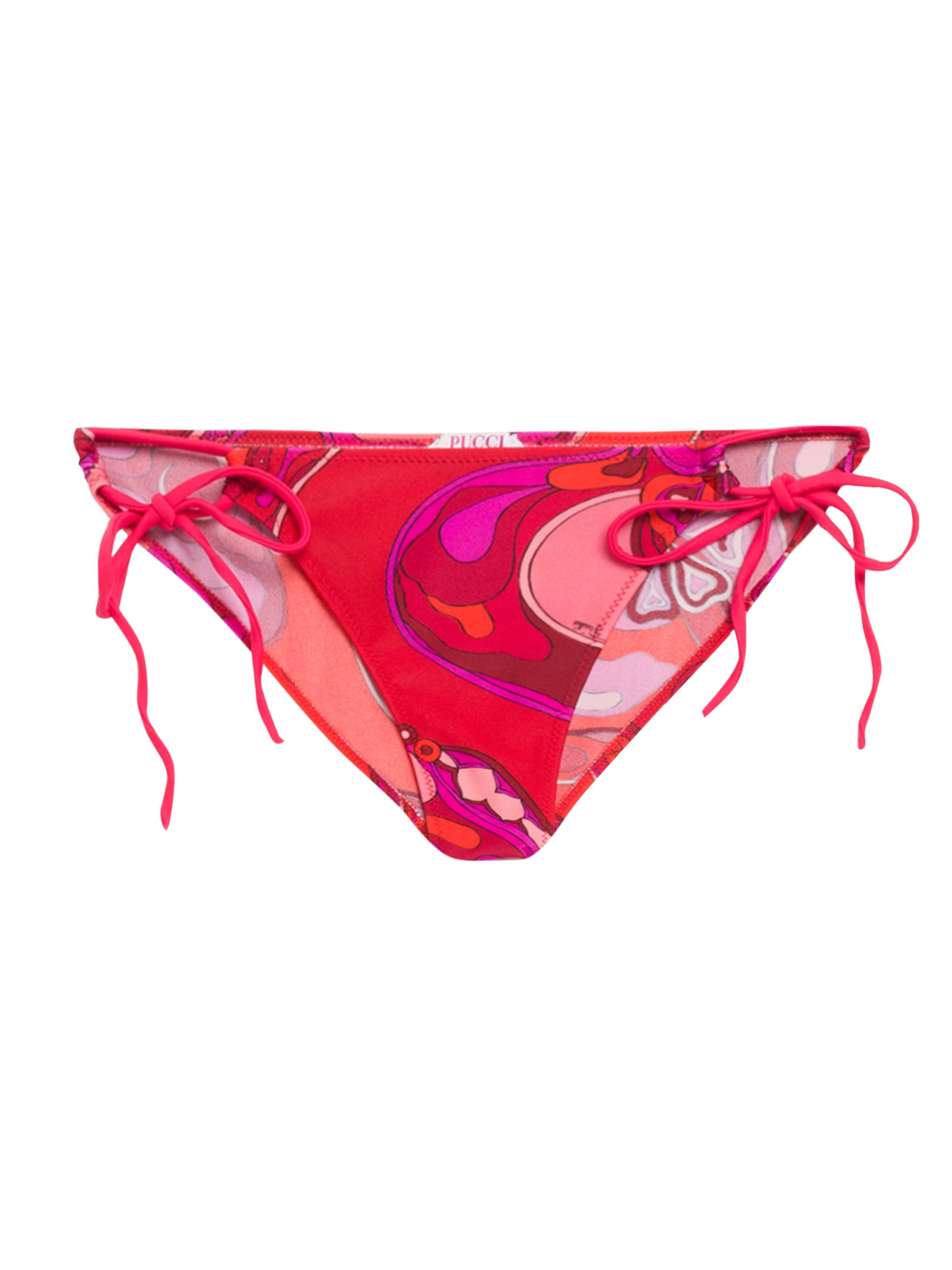 Pucci Women's Geometric Tie Bikini Bottom - Rosso Fuxia