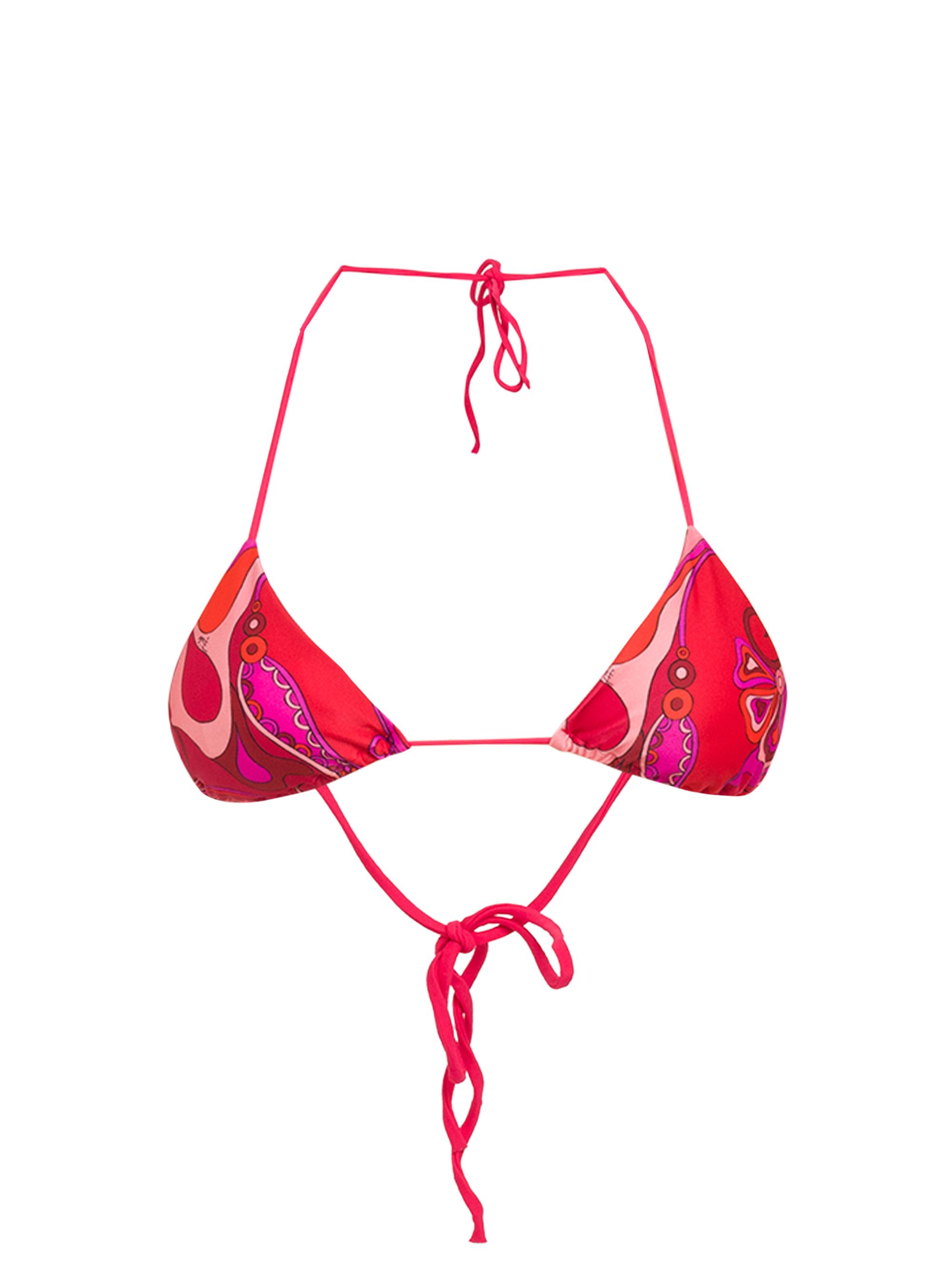 Pucci Women's Geometric Triangle Bikini Top - Rosso Fuxia