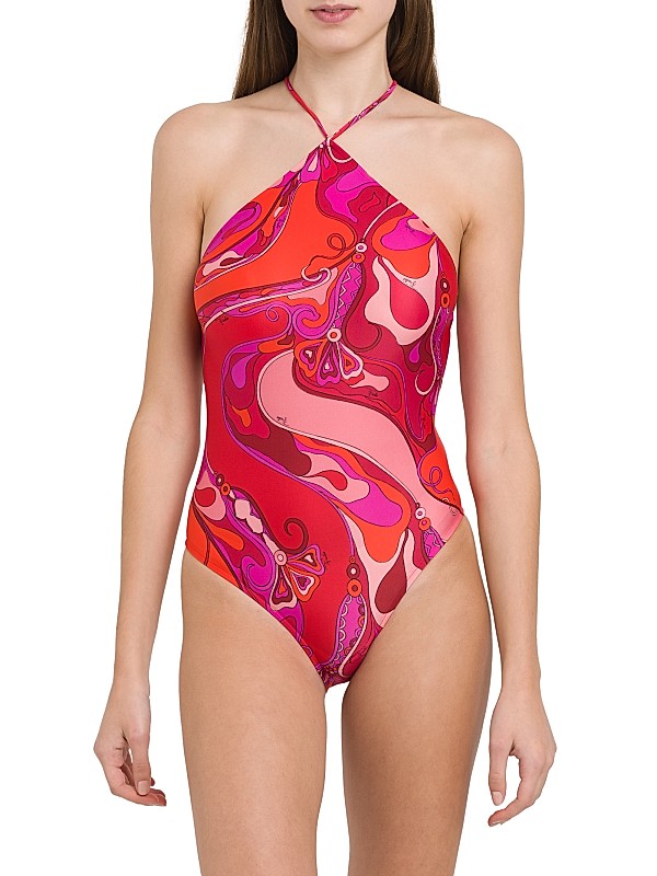 Shop Pucci Geometric Halter One-Piece Swimsuit | Saks Fifth Shop Pucci Geometric Halter One-Piece Swimsuit | Saks Fifth