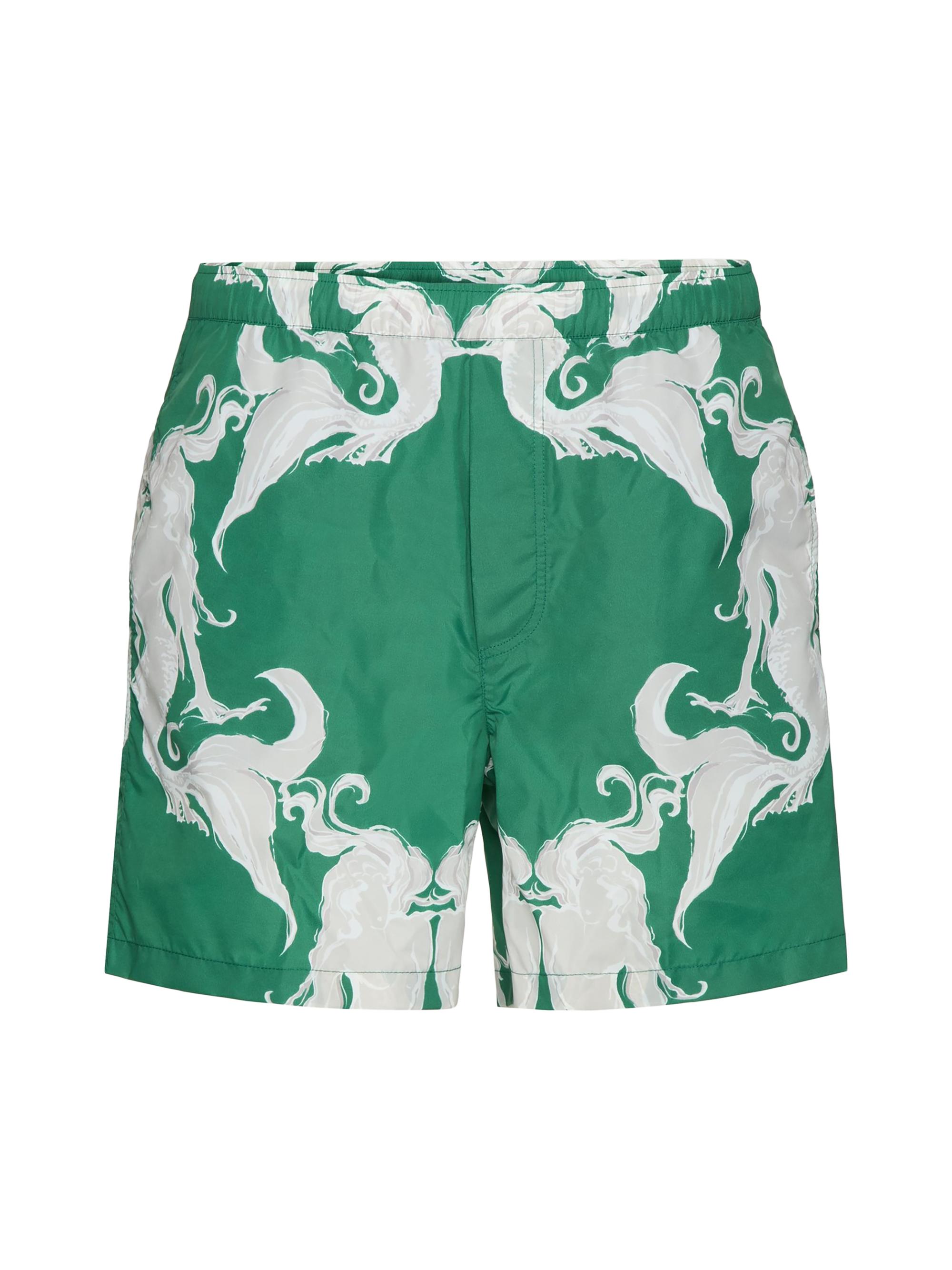 Valentino Garavani Men's Metamorphos Siren Print Nylon Bathing Suit - Ivy