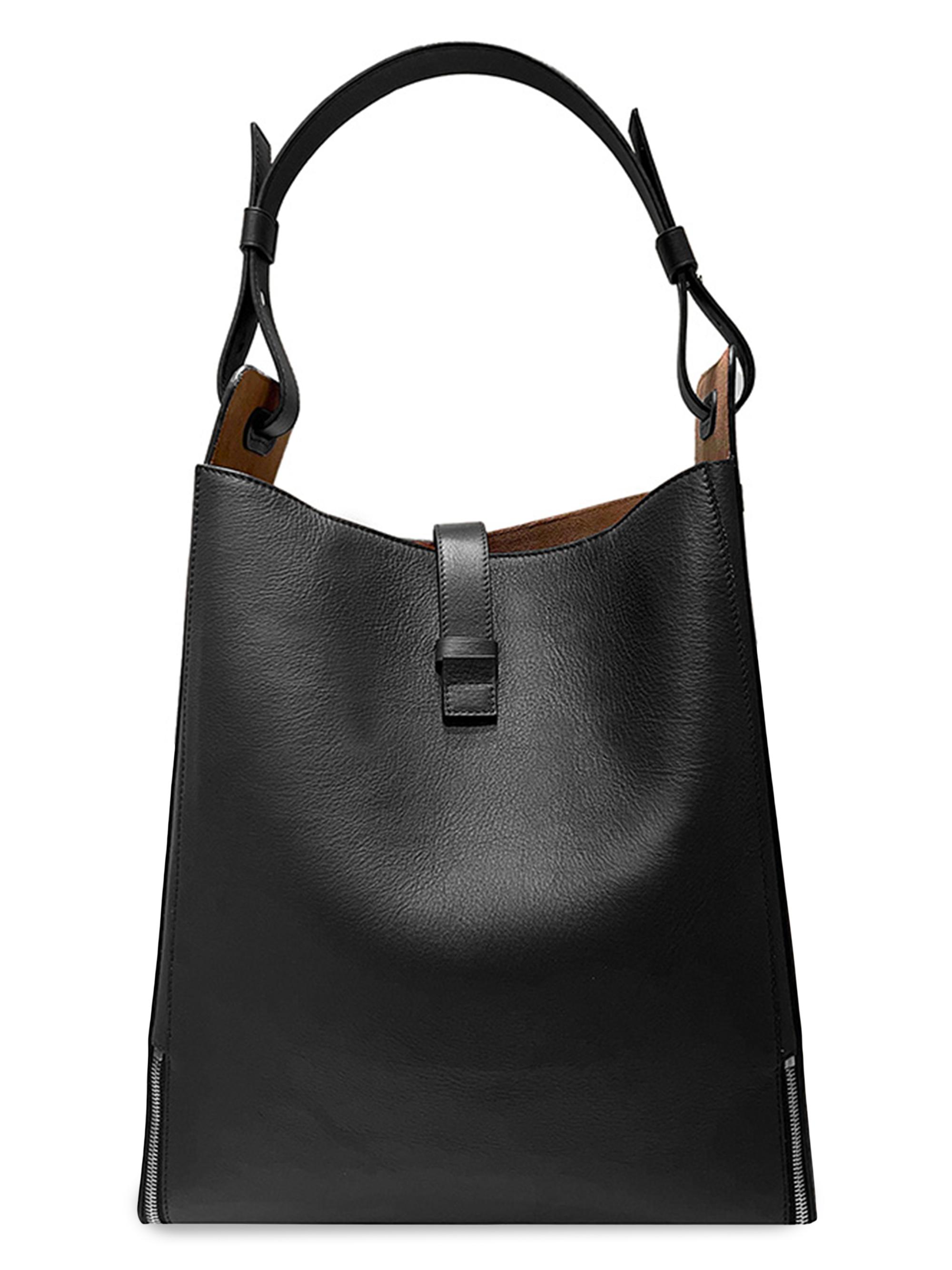 BONASTRE Men's Dome  Leather Tote Bag - Black