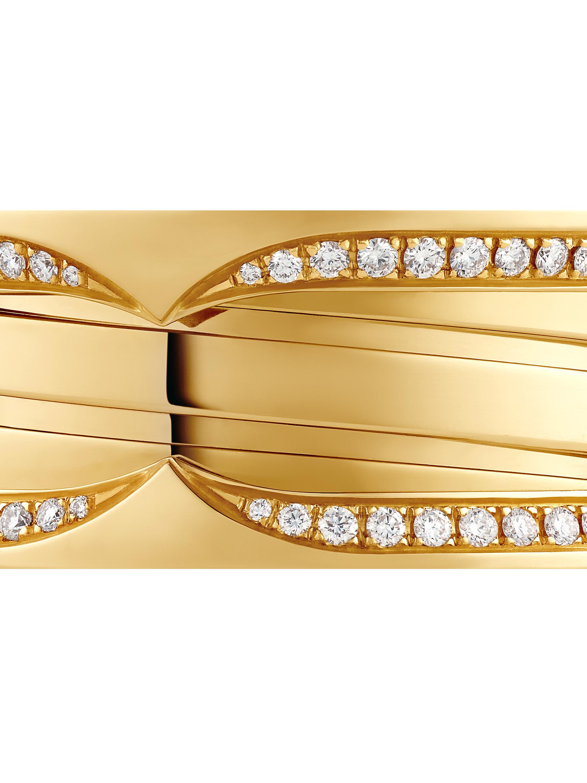 BVLGARI B.zero1 18K Yellow Gold & 0.43 TCW Diamond 3-Band Ring