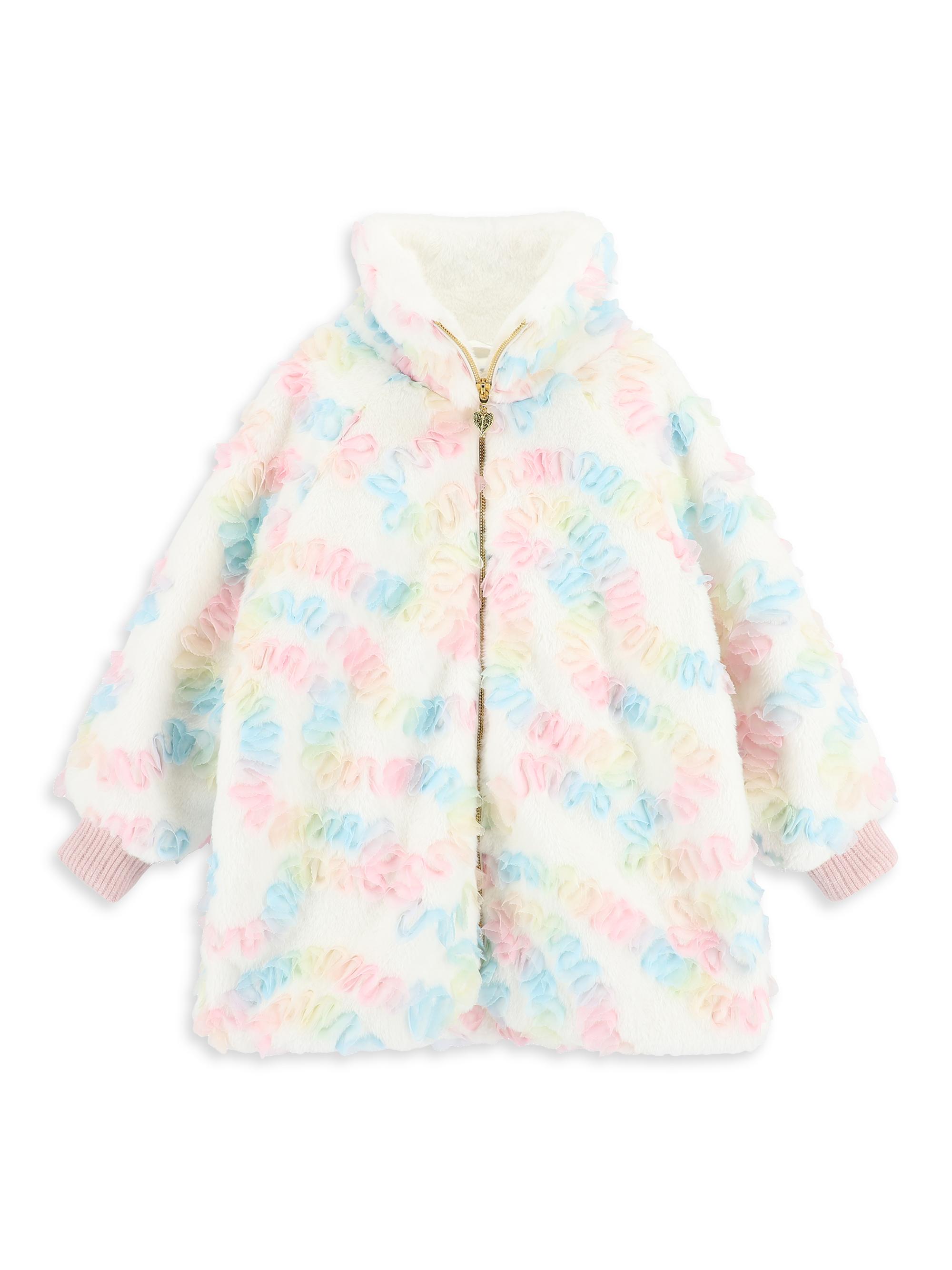 Angel's Face Baby Girl's, Little Girl's & Girl's Oscar Faux Fur Tulle-Trim Jacket - Snowdrop