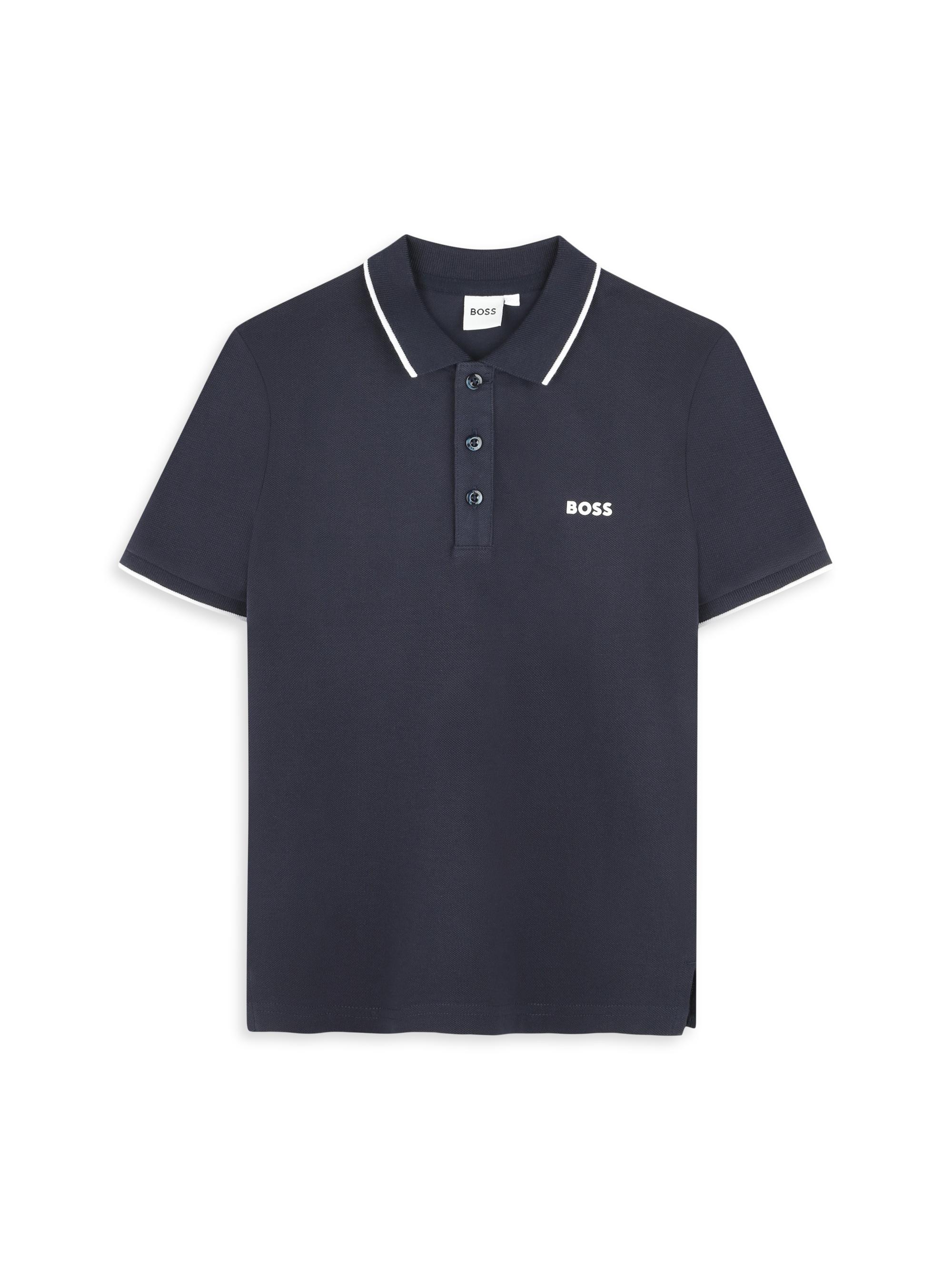 BOSS Little Boy's & Boy's Logo Polo Shirt - Navy