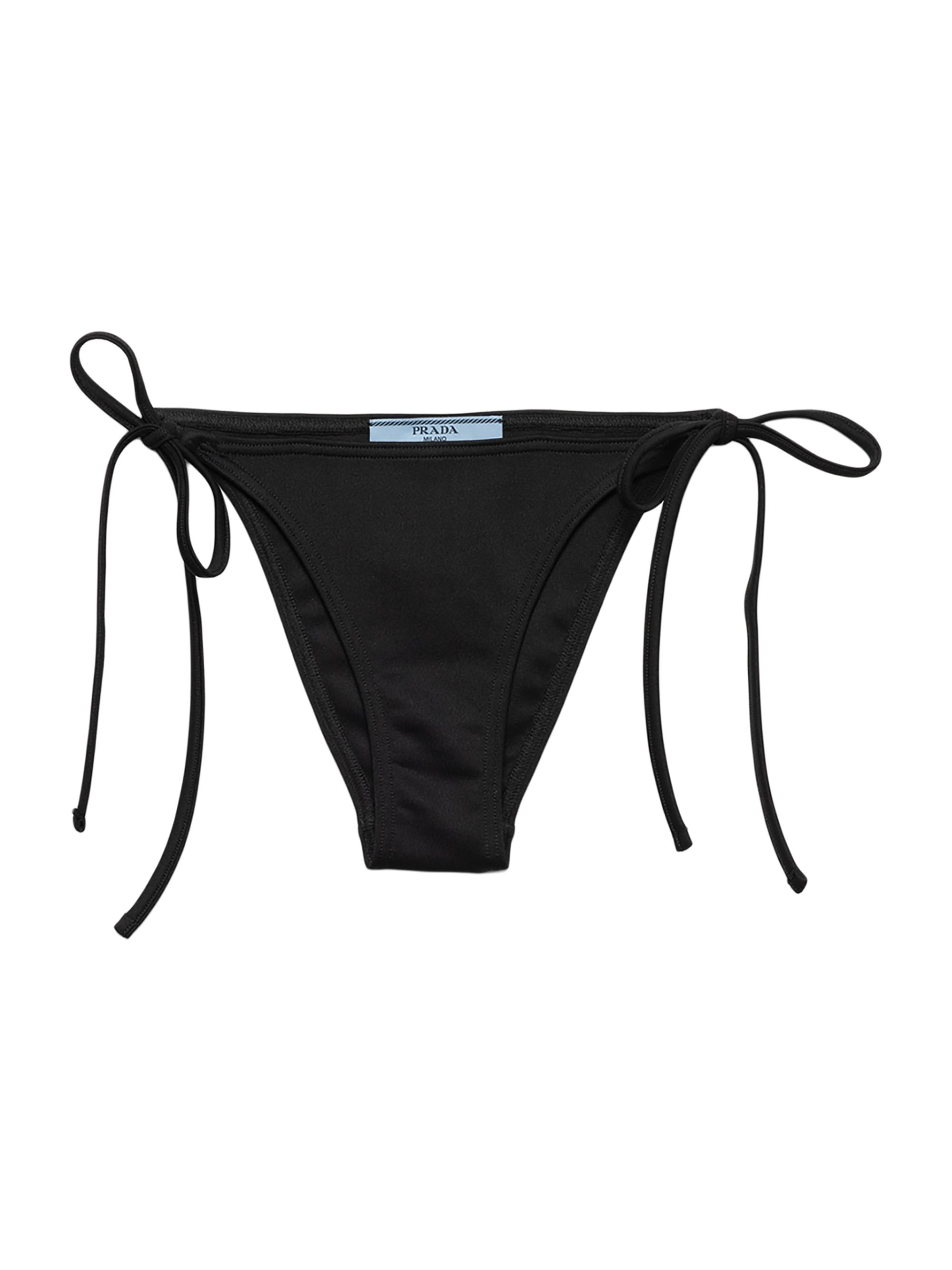 Prada Women's Interlock Knit Bikini Bottom - Black