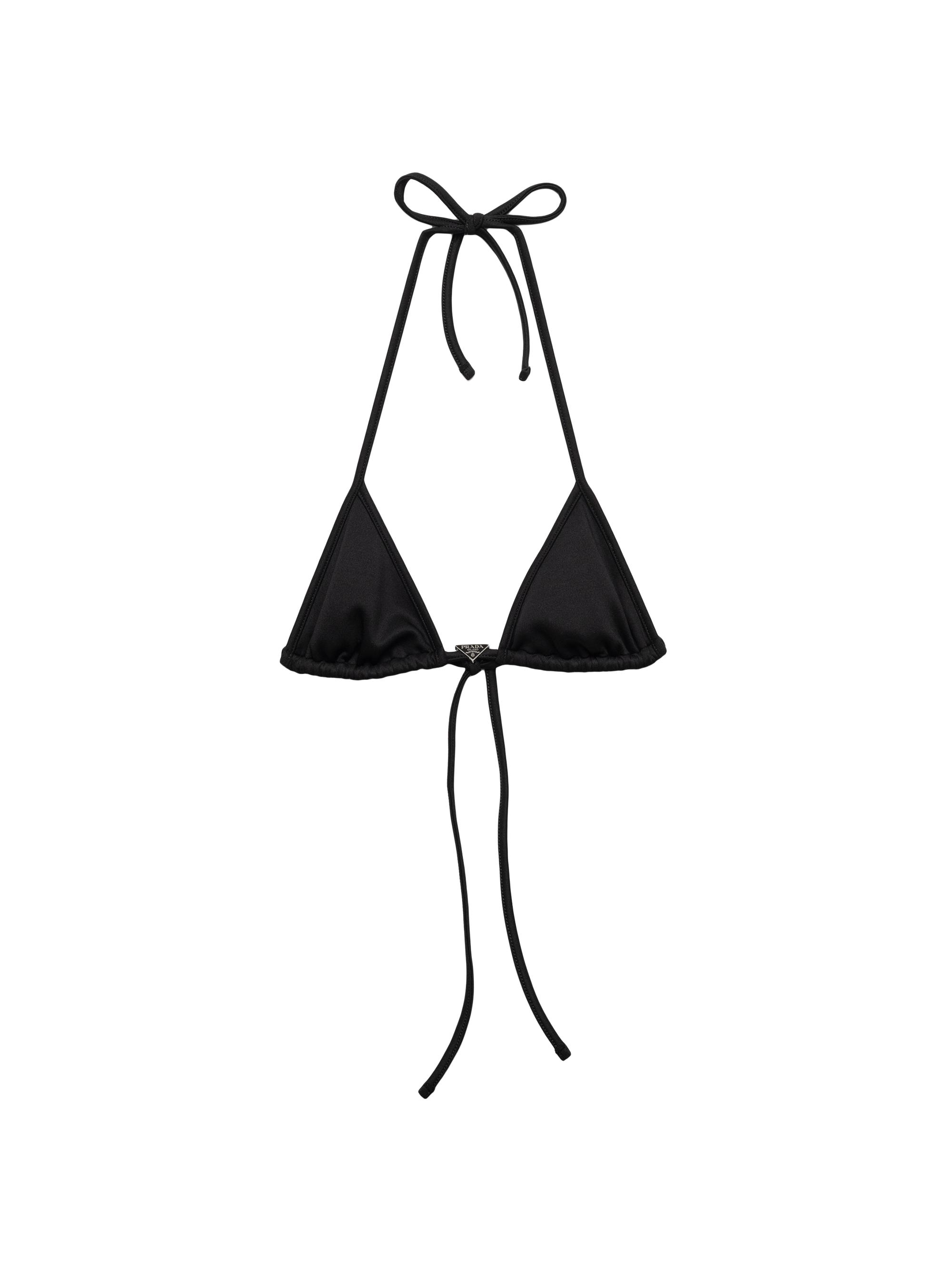 Prada Interlock Fabric Triangle Bikini Top | Saks Fifth Avenue