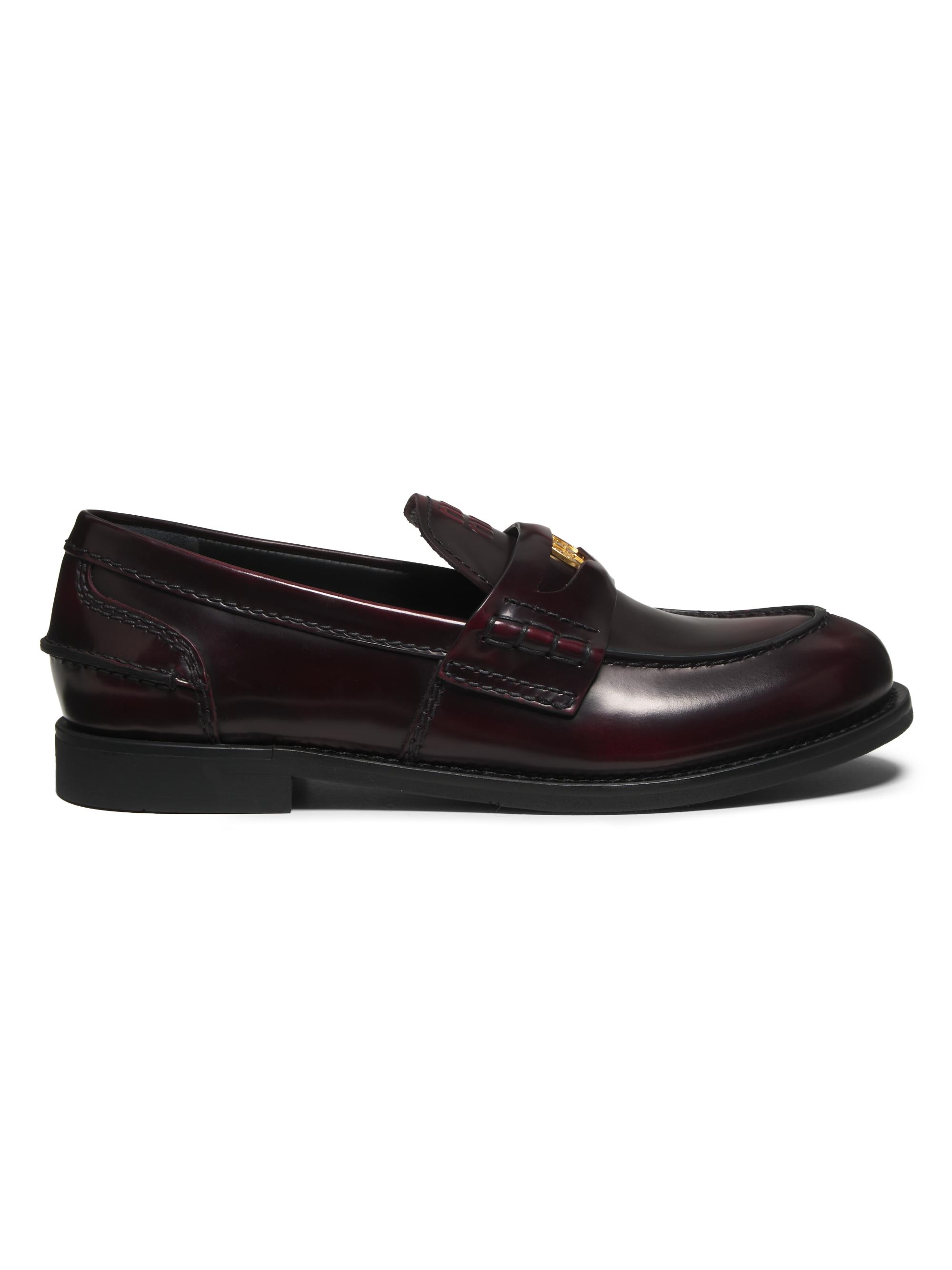 Miu Miu Women's Spazzolato Leather Penny Loafers - Porpora