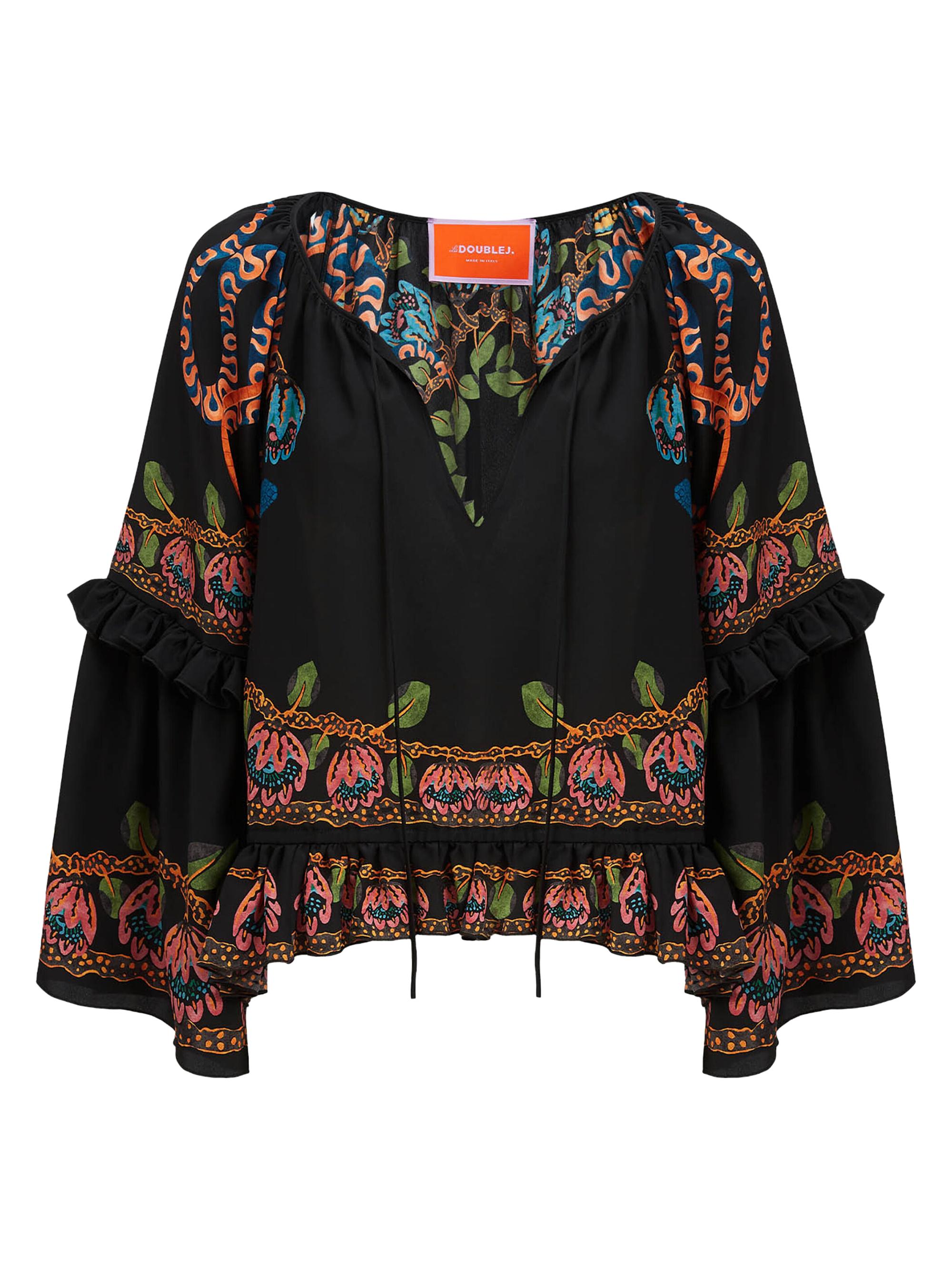 La DoubleJ Women's Boho Blouse - Eve Place Black