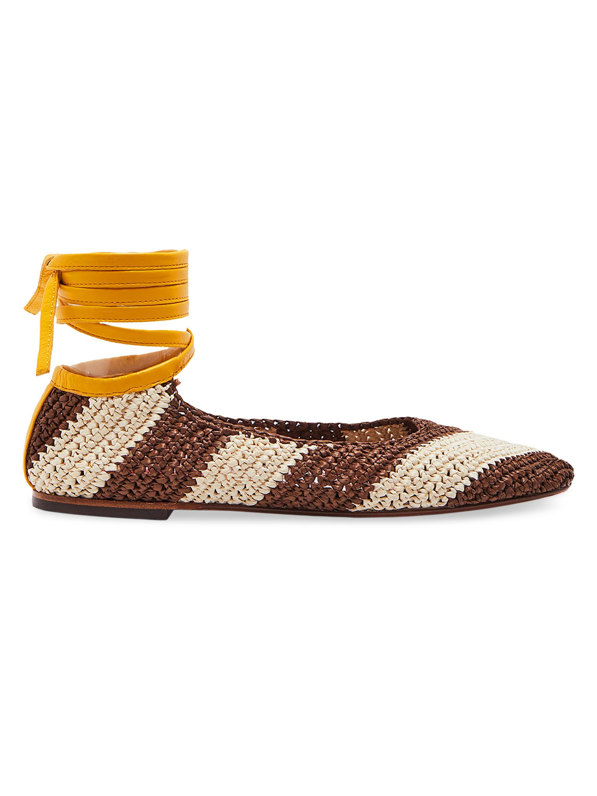 La DoubleJ Women's Veneziana Flats - Beige Brown