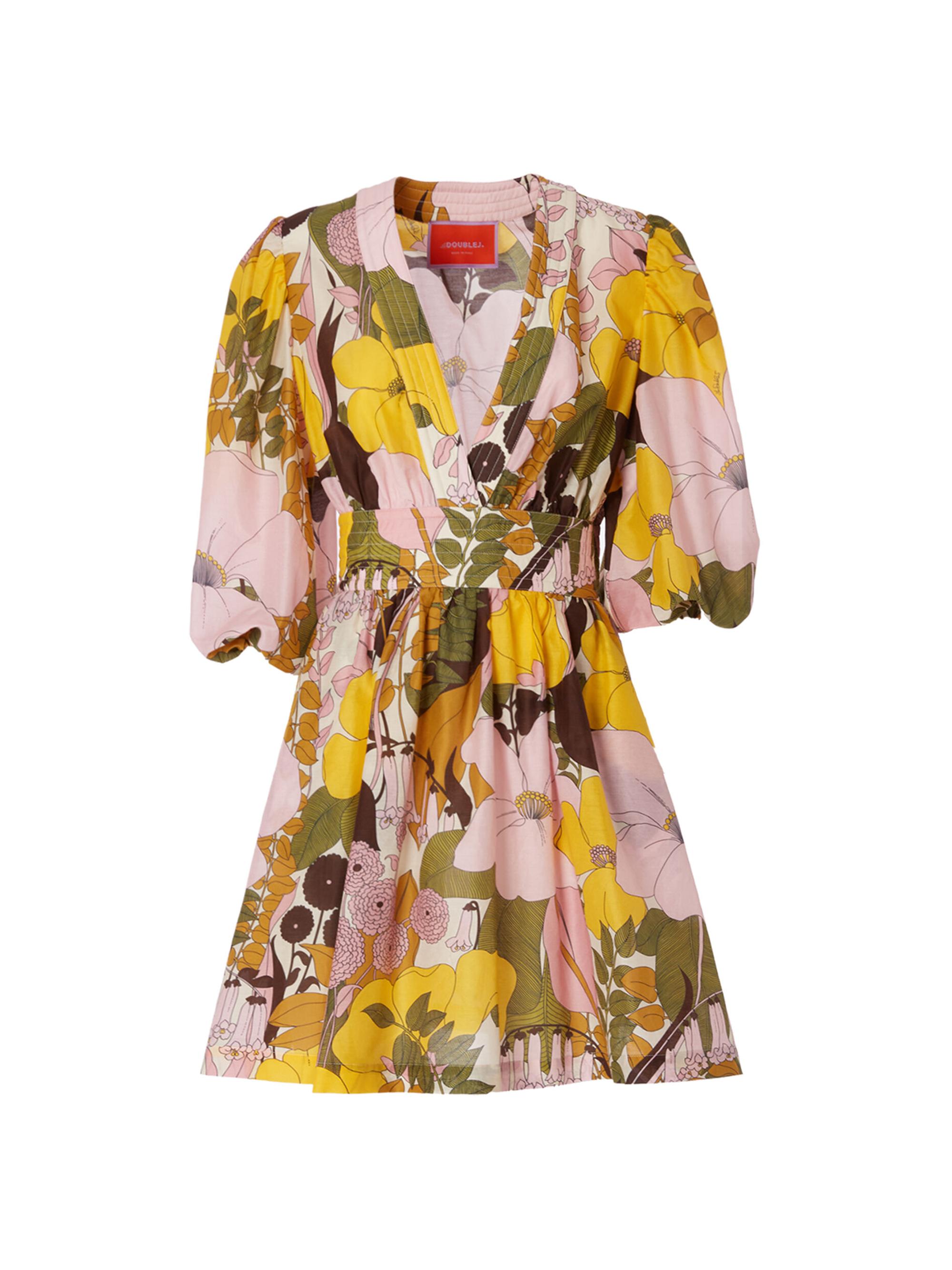 La DoubleJ Women's Margherita Dress - Big Flower Rose Pink