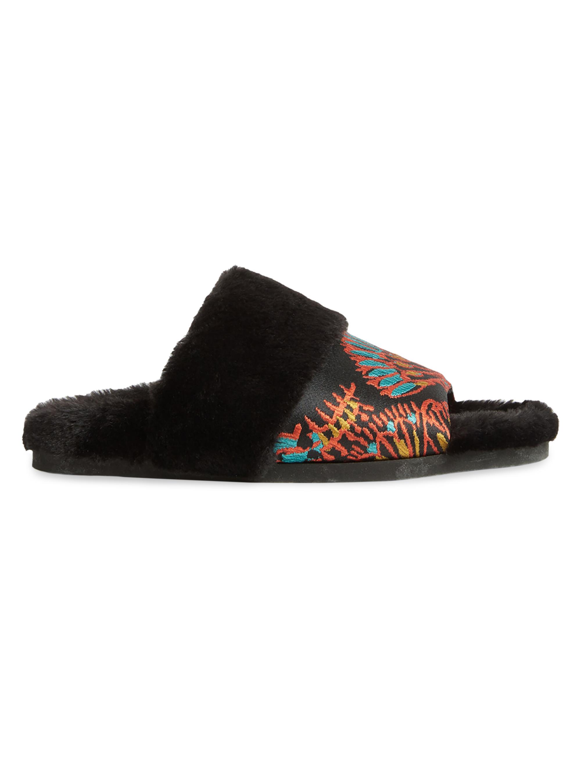La DoubleJ Women's Winter Slides - Jacquard Sicomore Black  Sandals