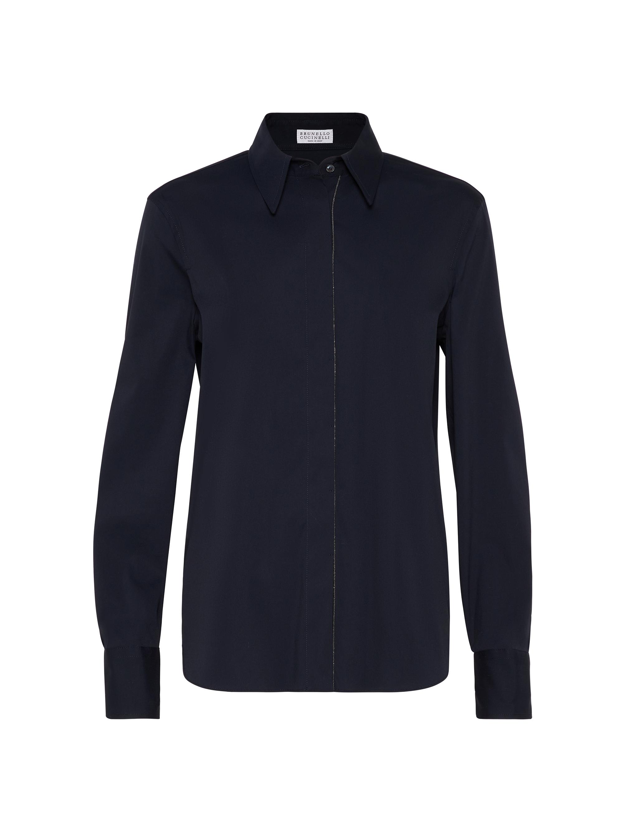 Brunello Cucinelli Women's Stretch Cotton Poplin Shirt - Night