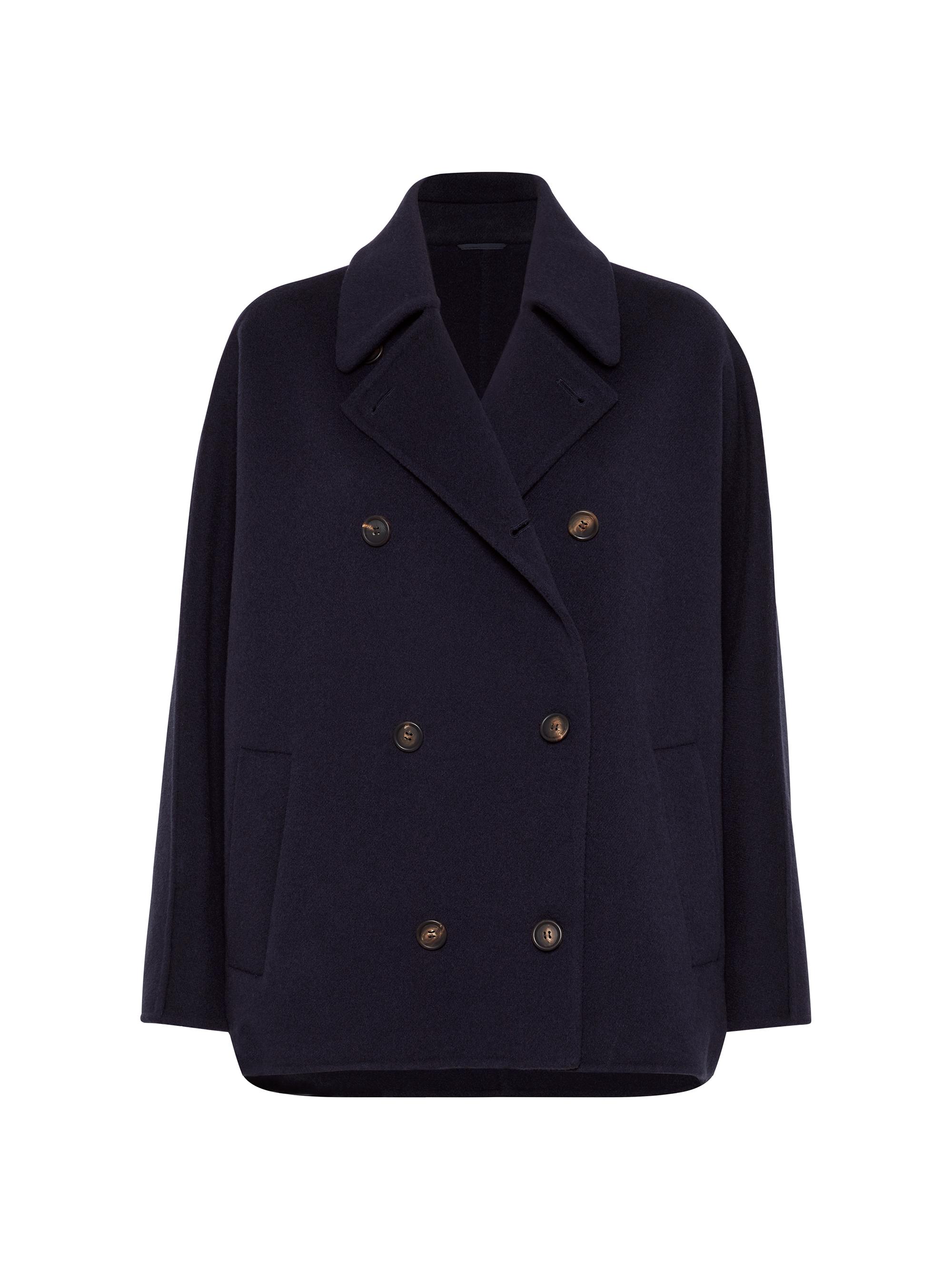 Brunello Cucinelli Women's Hand Finished Virgin Wool and Cashmere Double Cloth Caban - Blue