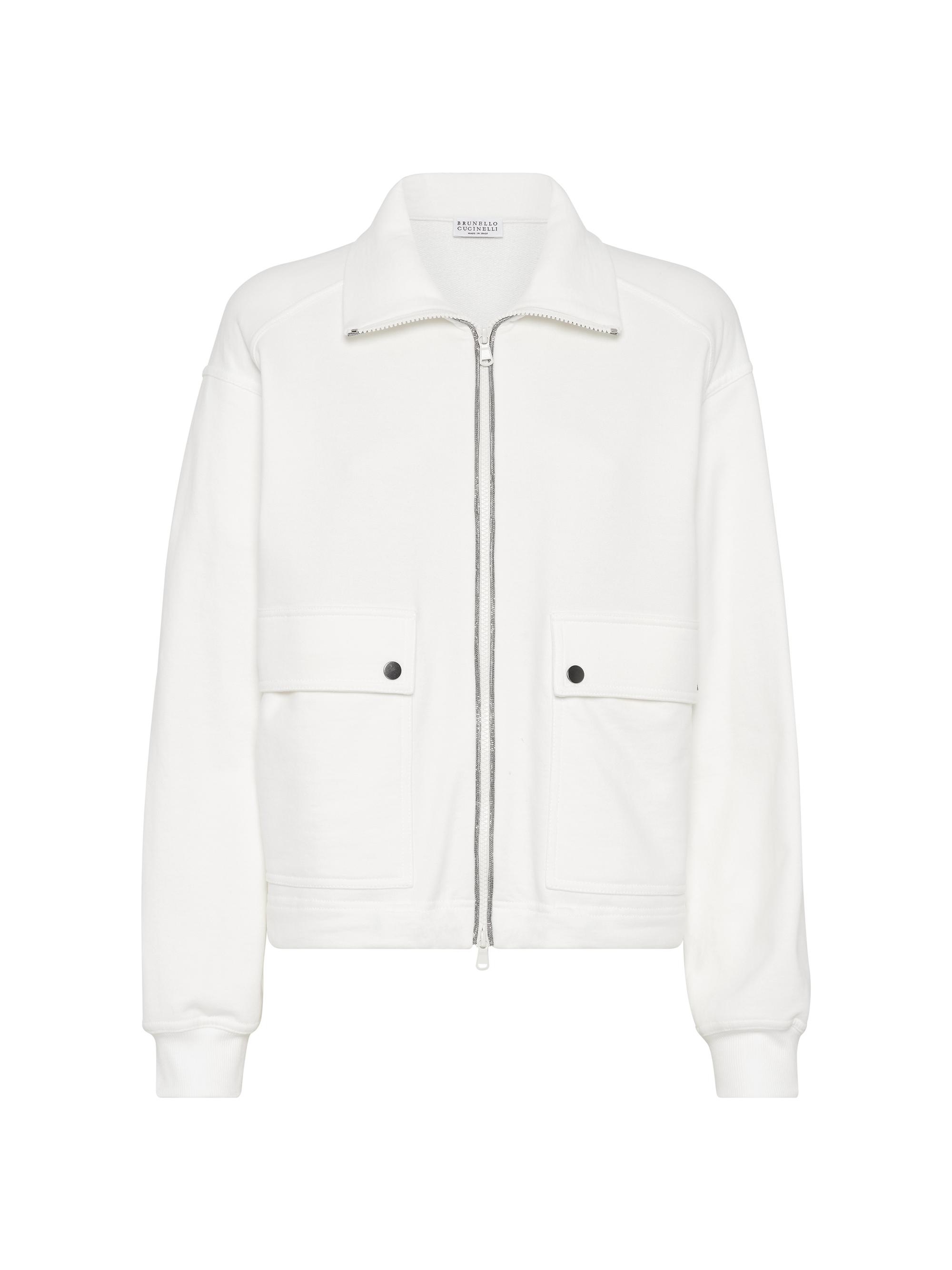 Brunello Cucinelli Women's Cotton Smooth French Terry Sweatshirt - Off White