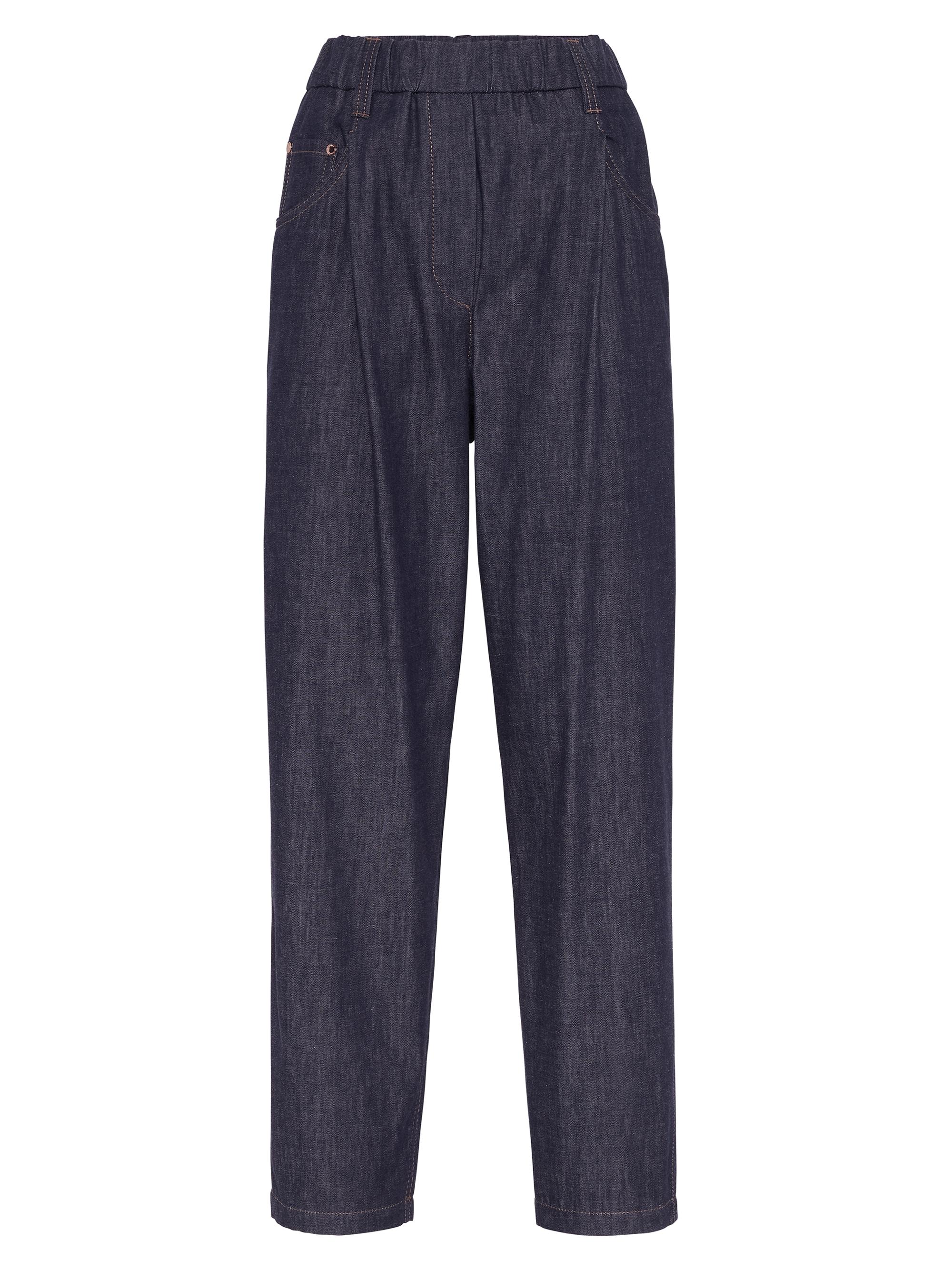 Brunello Cucinelli Women's No Fade Denim Five Pocket Track Trousers - Blue