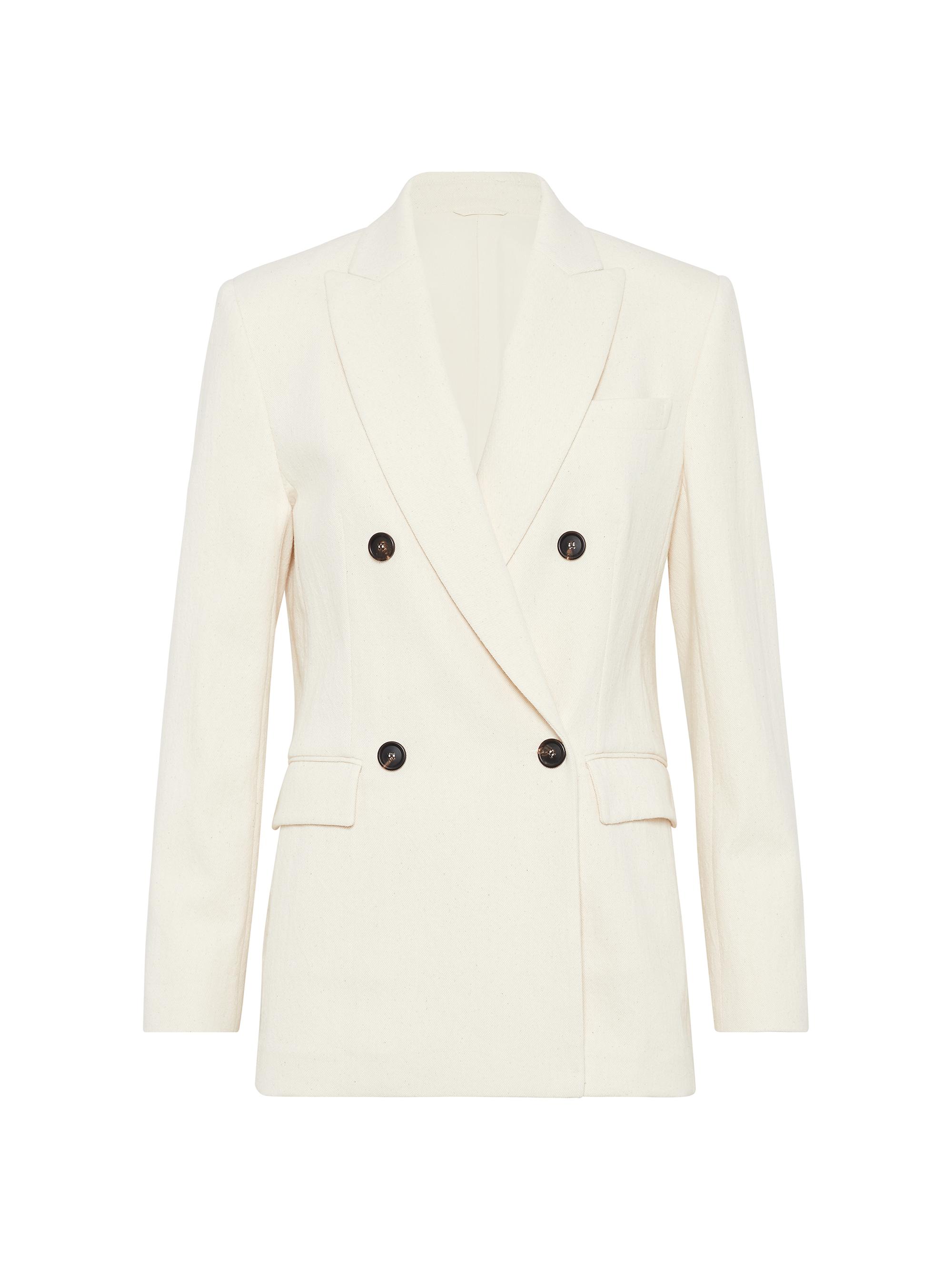 Brunello Cucinelli Women's Cotton and Virgin Wool Blazer - Natural