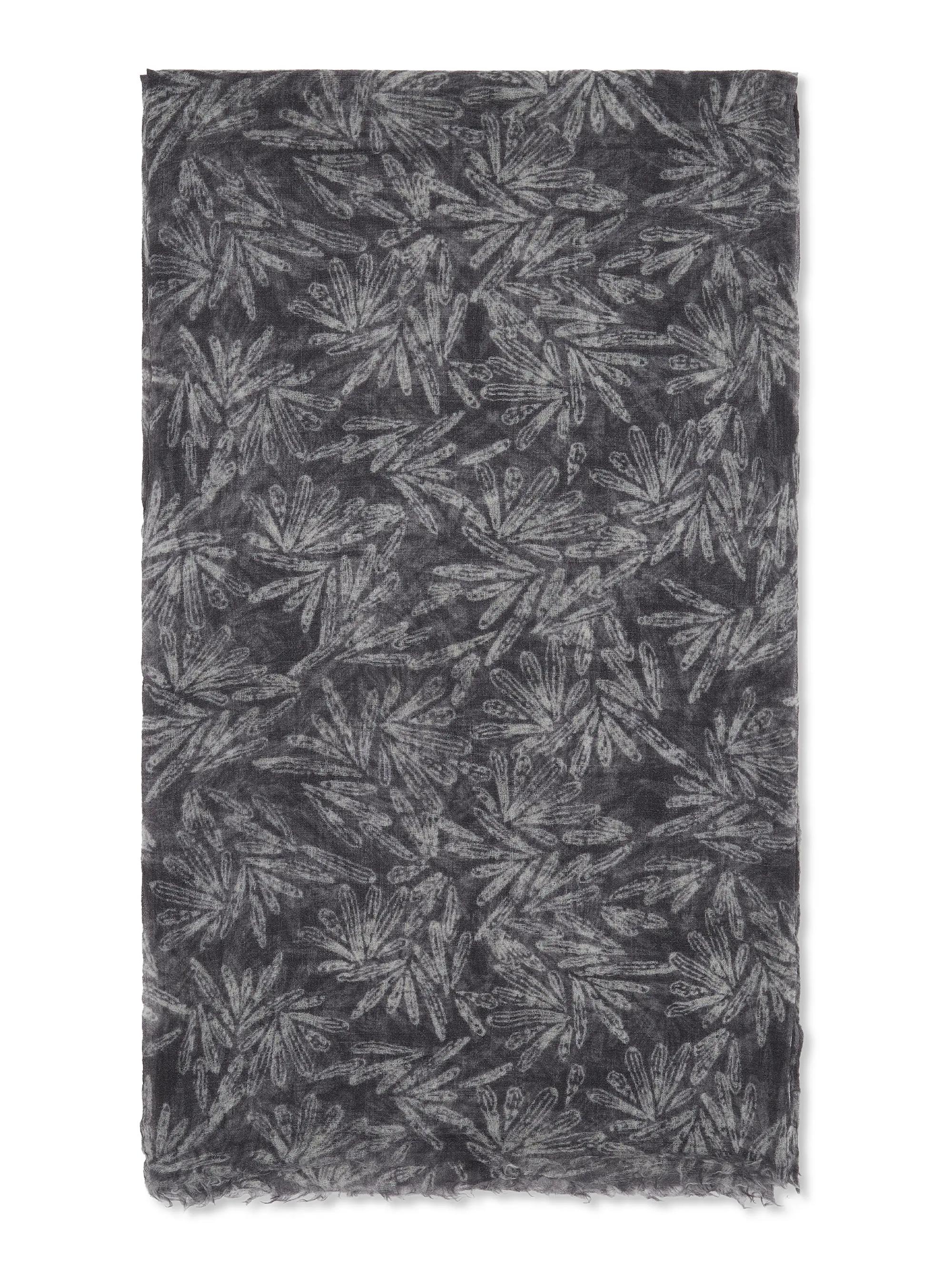Brunello Cucinelli Women's Cashmere Scarf with Fern Print - Lead