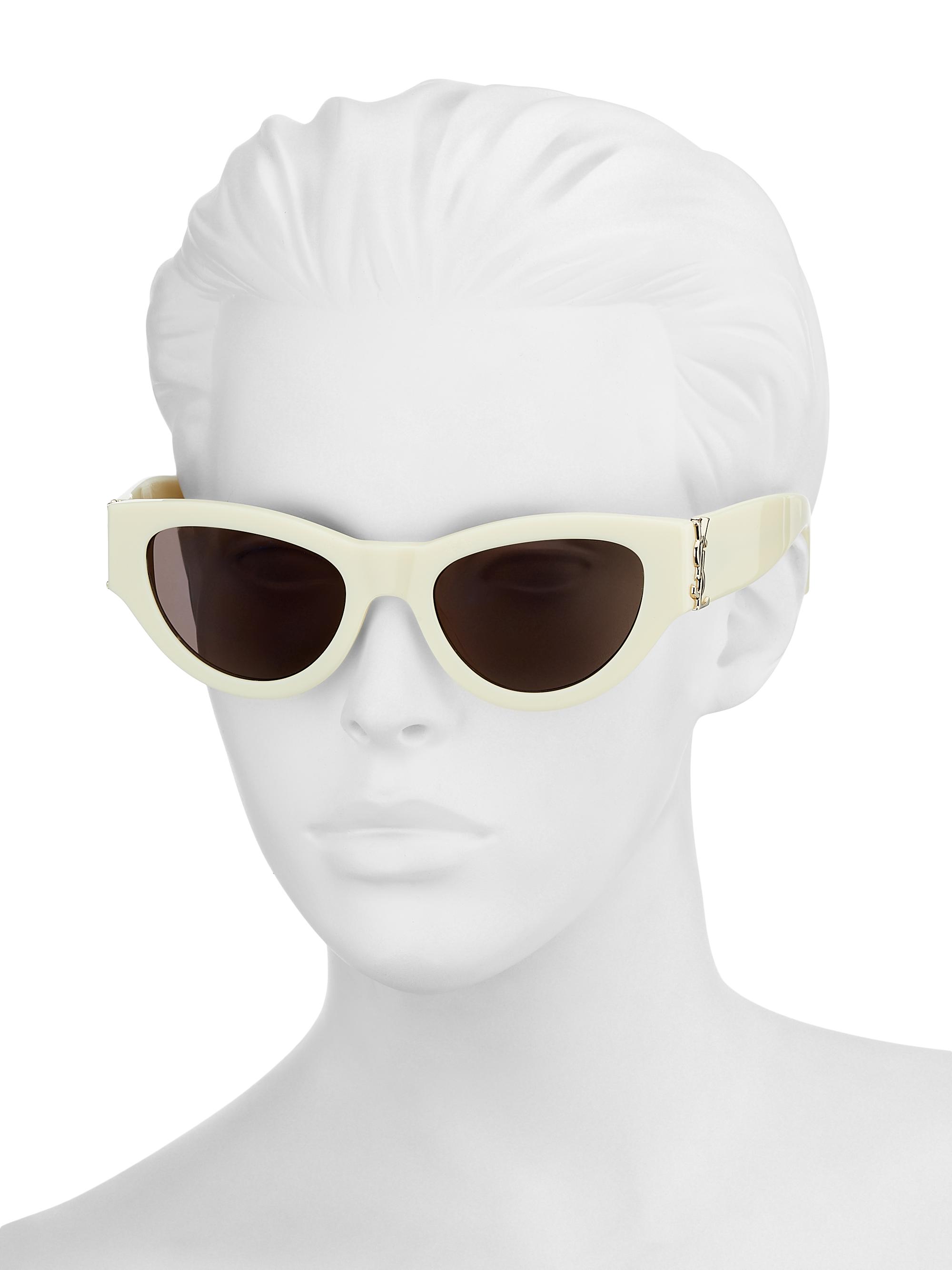 イヴサンローランYves Saint Laurentギャビーギャビー ホワイト レザー 685574 PLB685574.1121 Saint Laurent Color Animation 53MM Cat-Eye Sunglasses | Saks Fifth