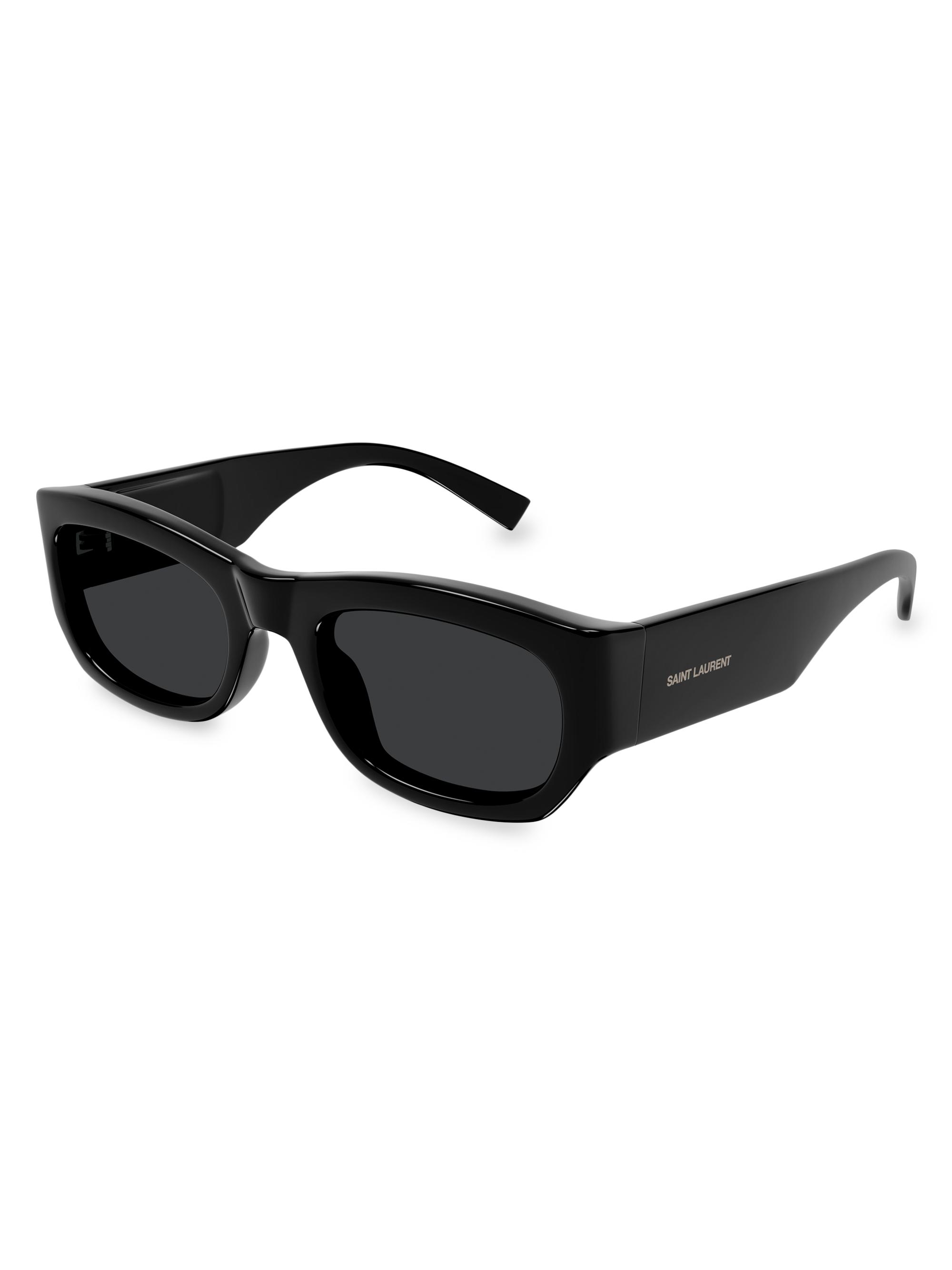 Saint Laurent Women's Script 53MM Oval Sunglasses - Dark Grey Black