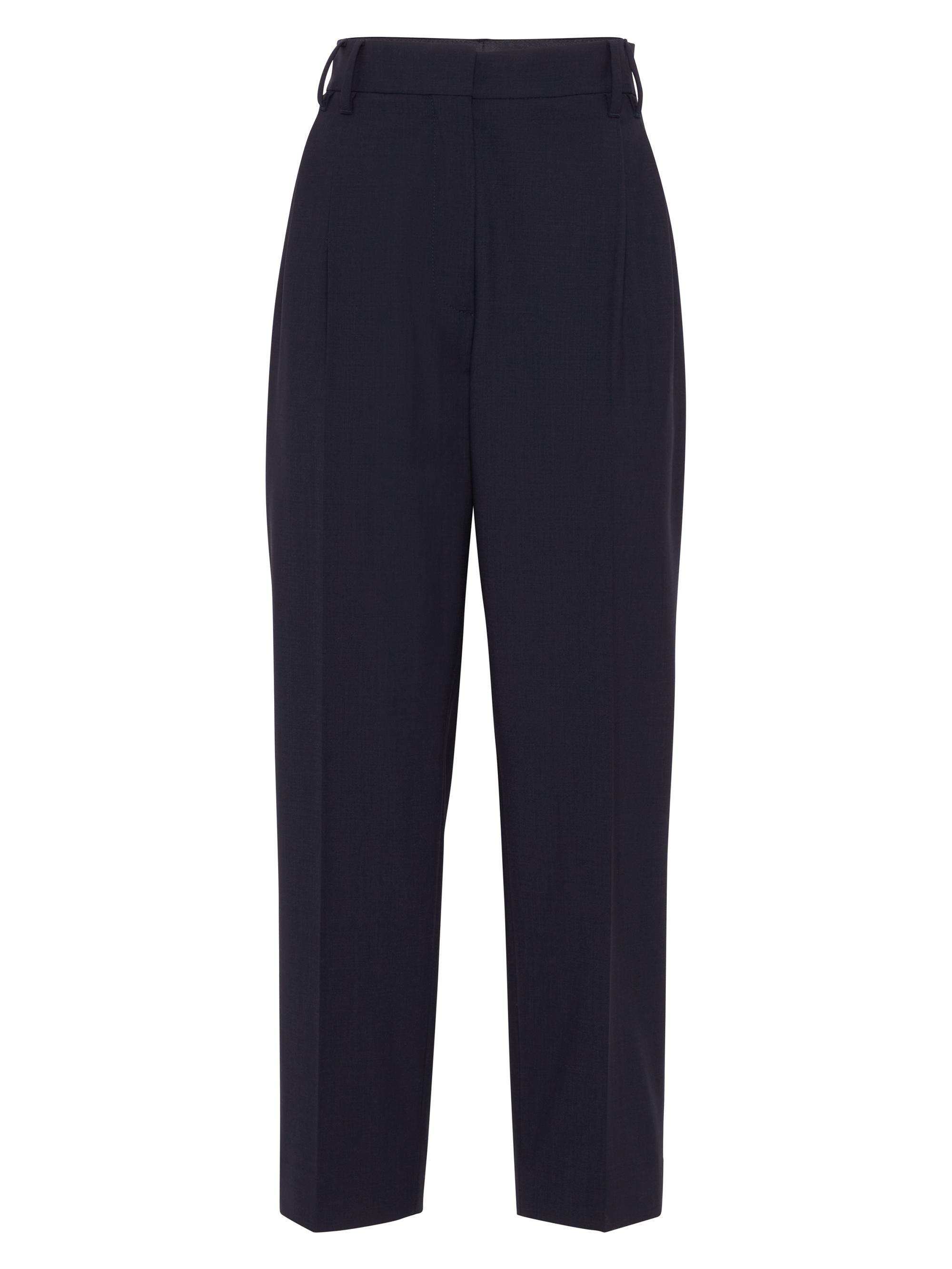 Brunello Cucinelli Women's Tropical Luxury Wool Slouchy Trousers - Blue