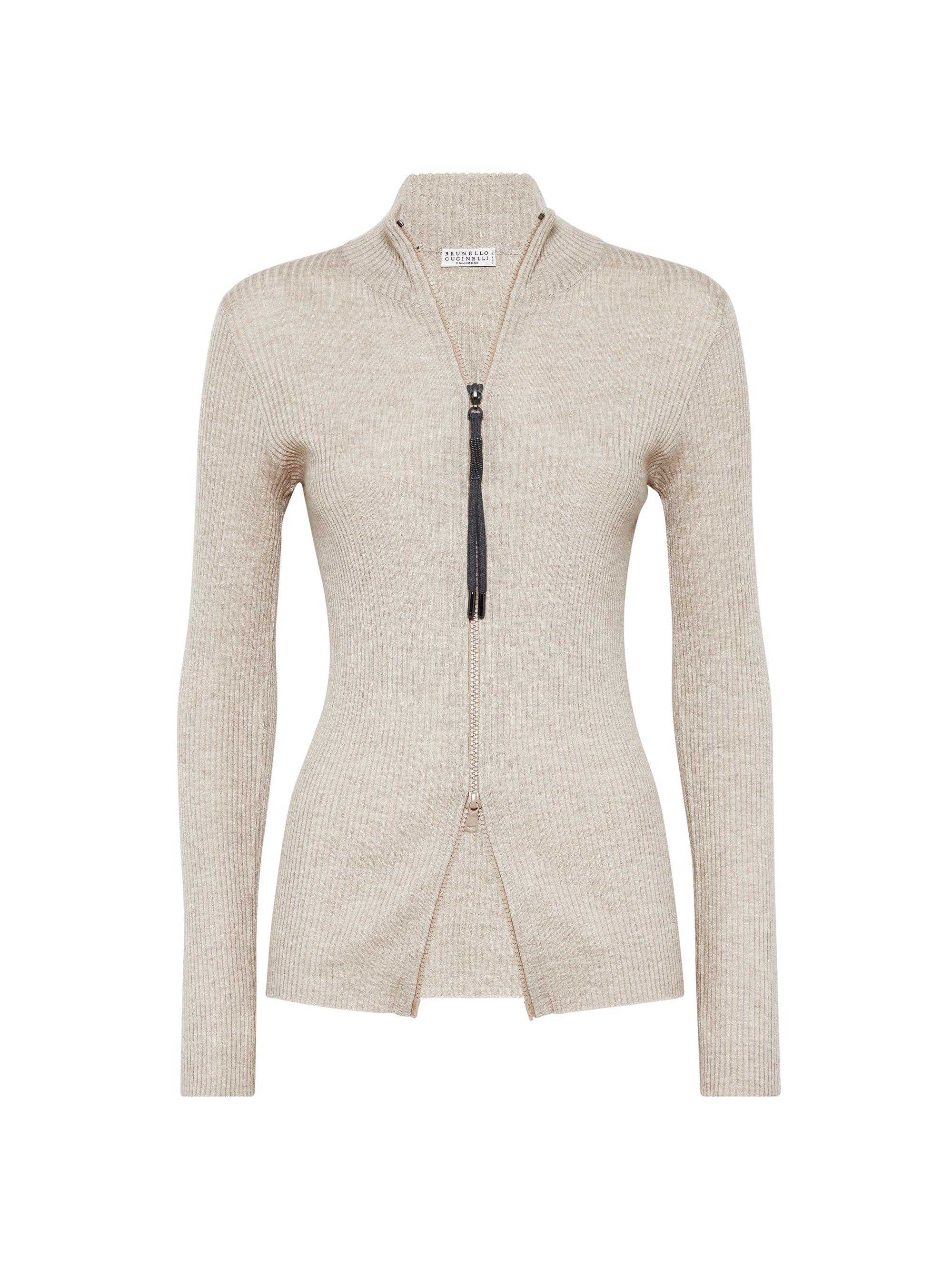 Brunello Cucinelli Women's Sparkling Cashmere and Silk Cardigan - Desert