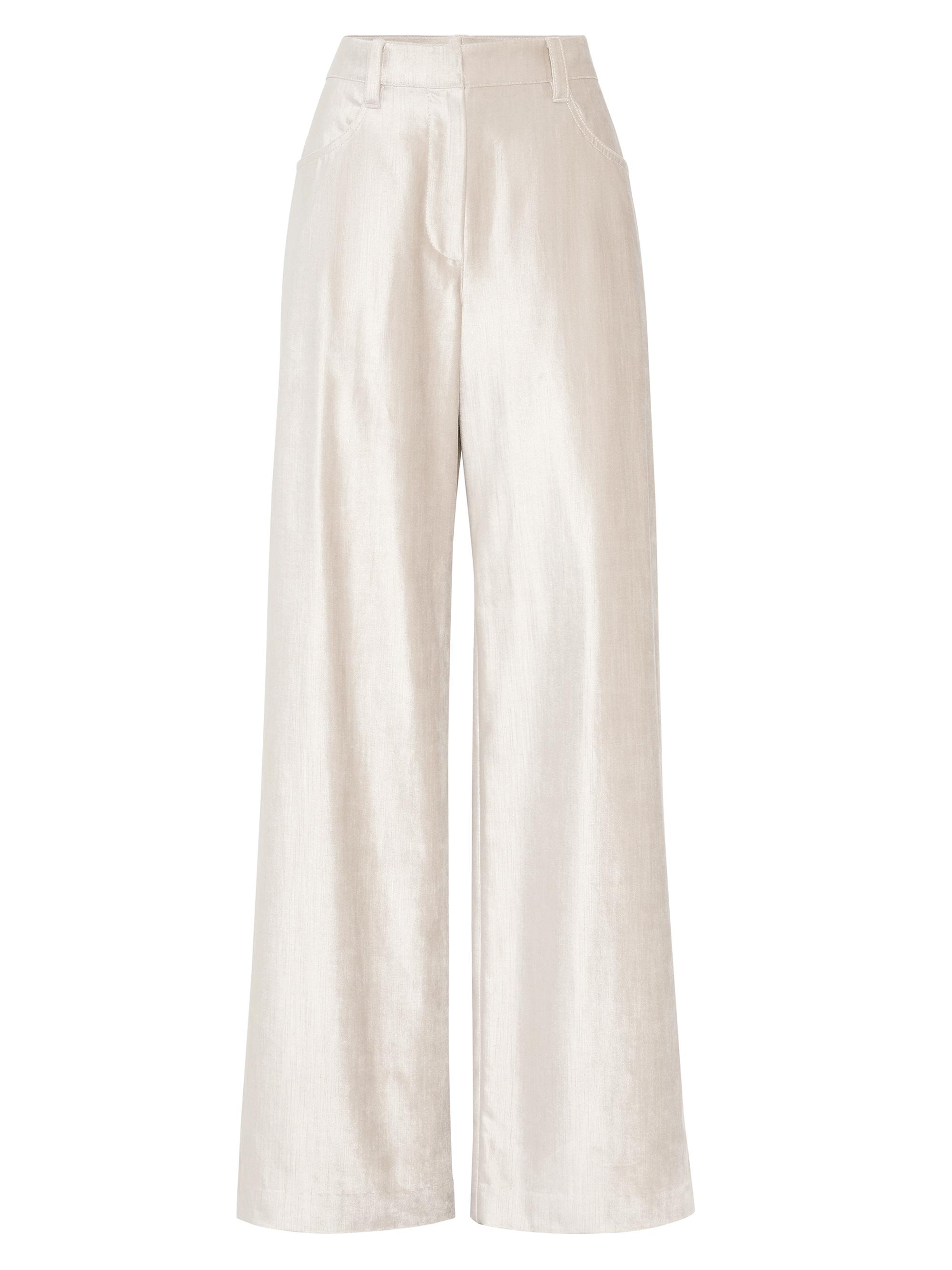 Brunello Cucinelli Women's Cotton and Viscose Sleek Velvet Loose Trousers - Rose Gold