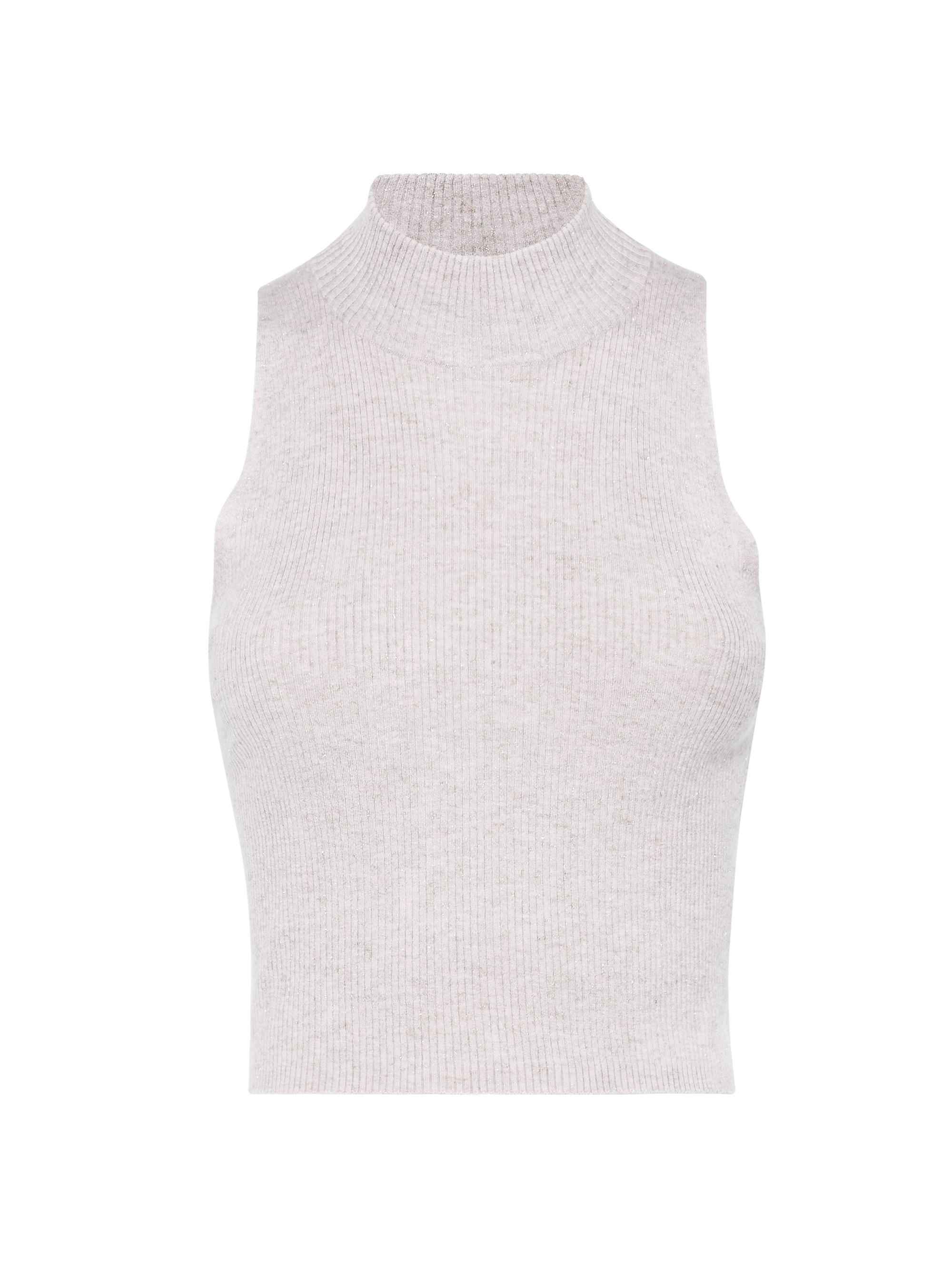 Brunello Cucinelli Women's Sparkling Cashmere Rib Knit Top - Pink
