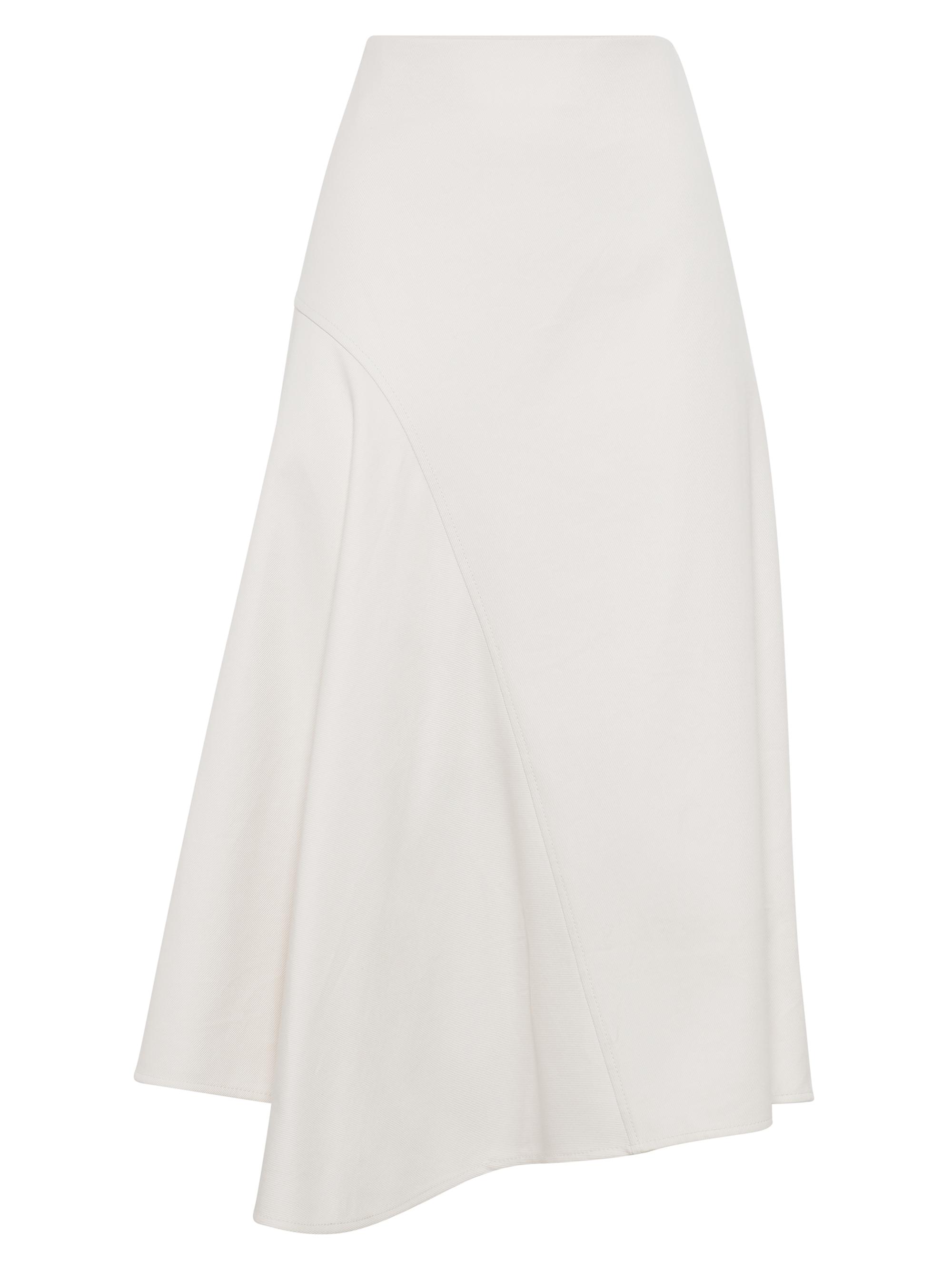 Brunello Cucinelli Women's Stretch Cotton Asymmetric Midi Skirt - Snow