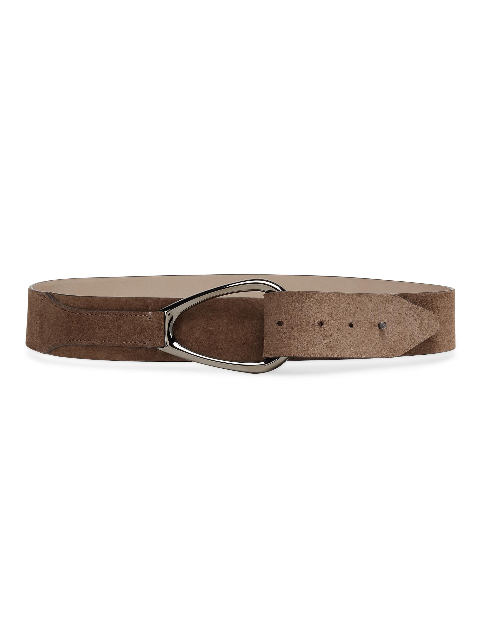 Brunello Cucinelli Women's Calfskin Suede Belt - Mud
