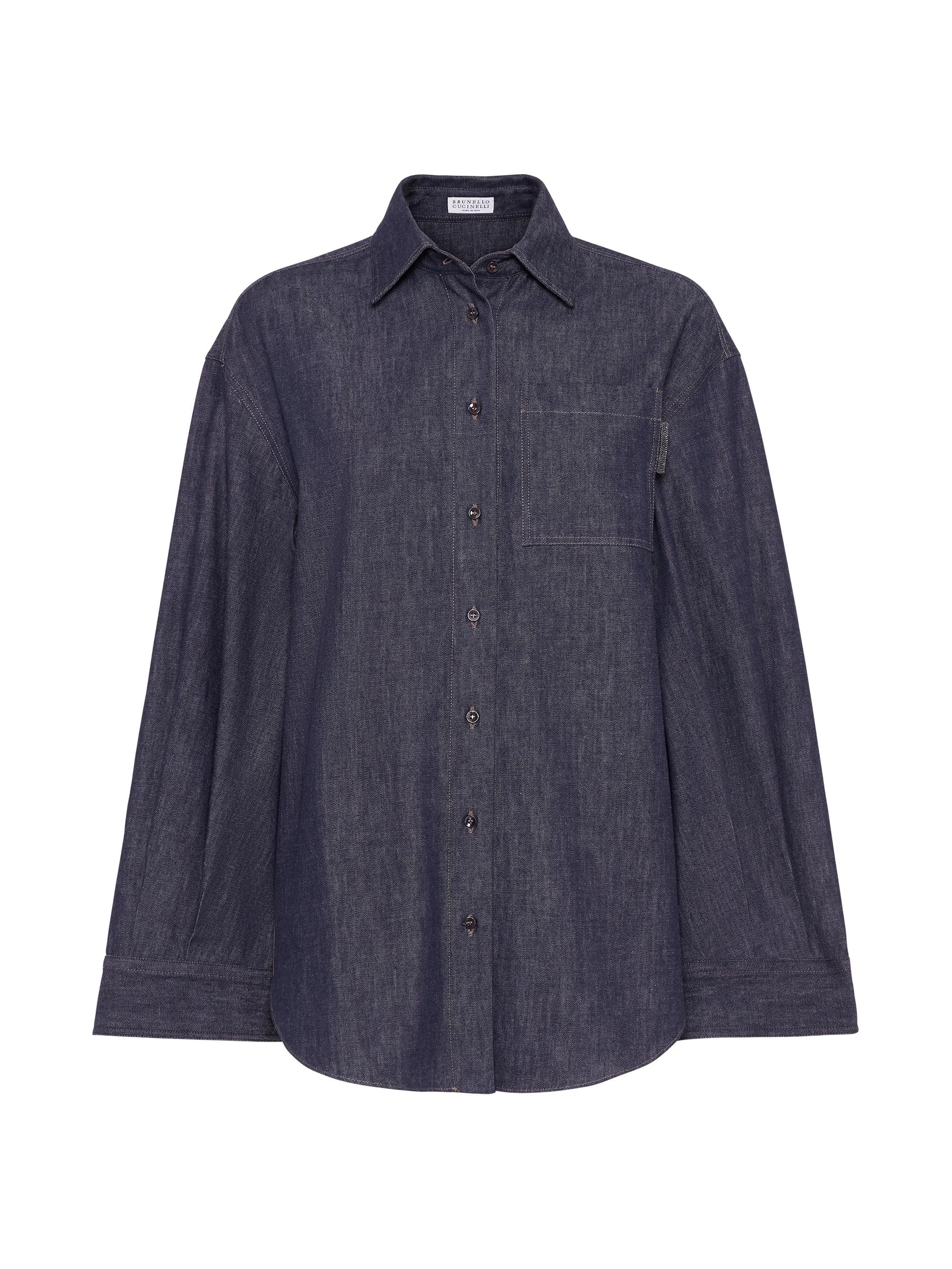Brunello Cucinelli Women's No Fade Denim Shirt - Dark Denim