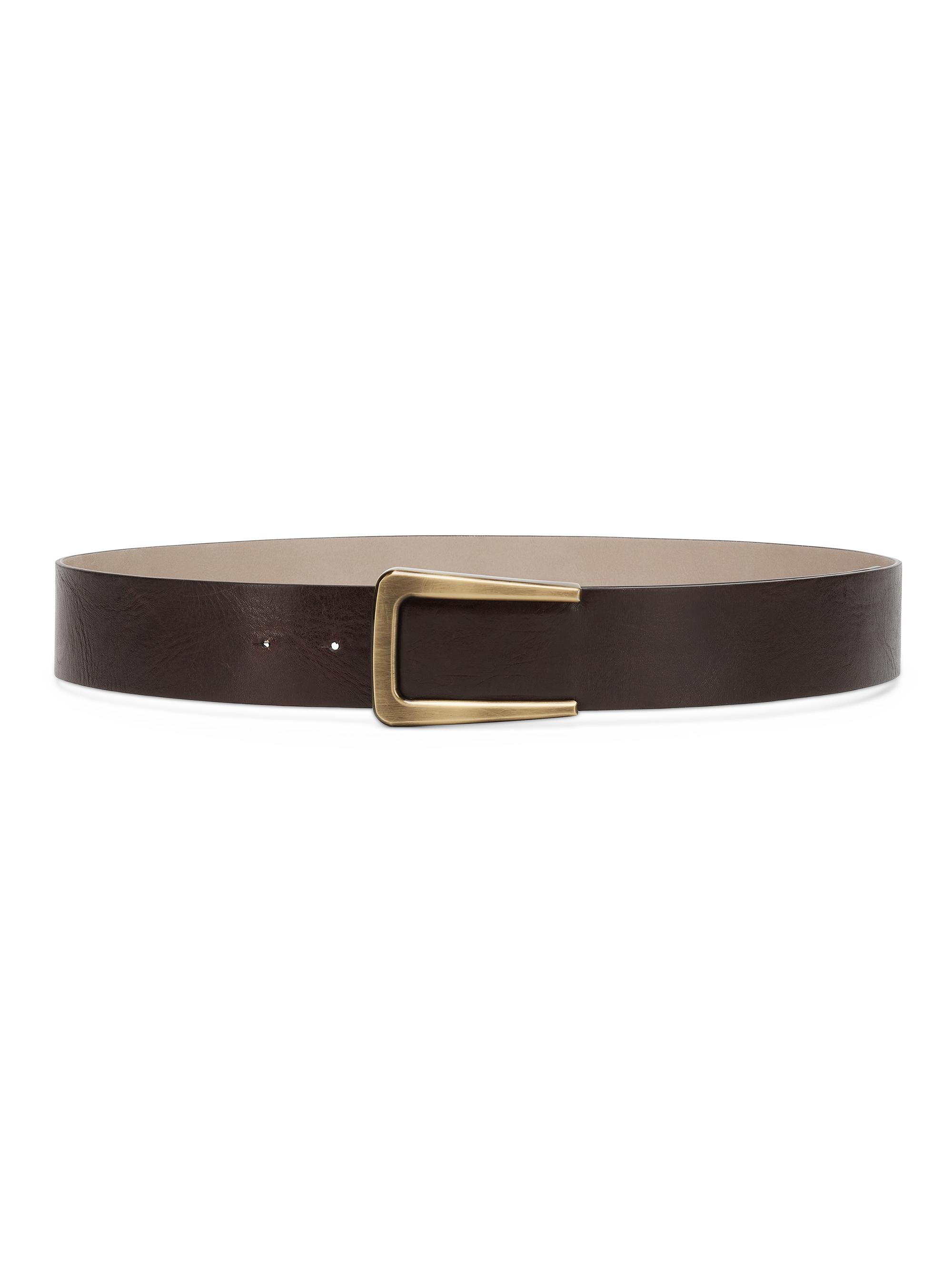 Brunello Cucinelli Women's Vintage Effect Leather Belt - Brown