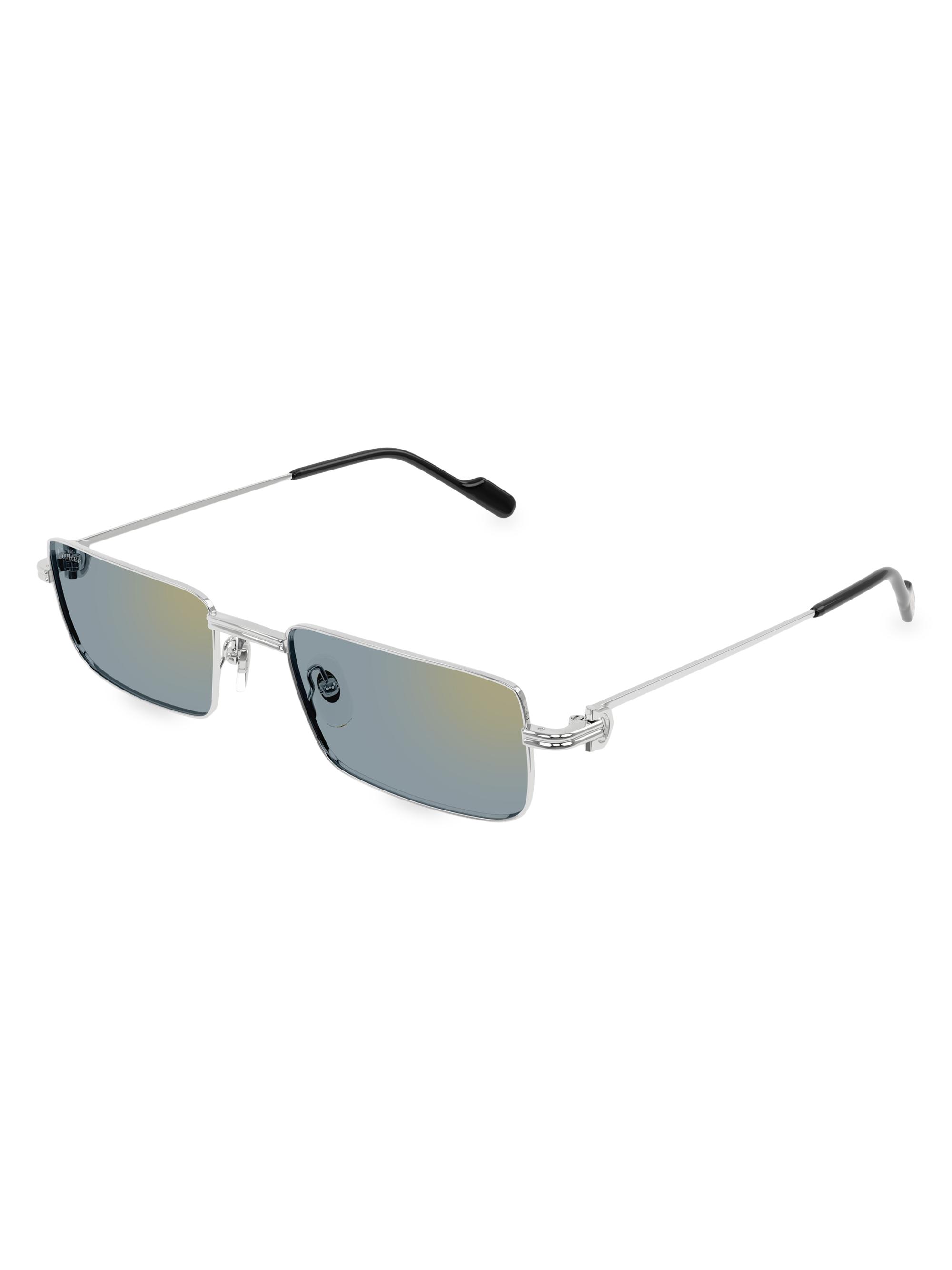 Cartier Men's CT0501S 54MM Rectangular Sunglasses - Blue Multi Silver