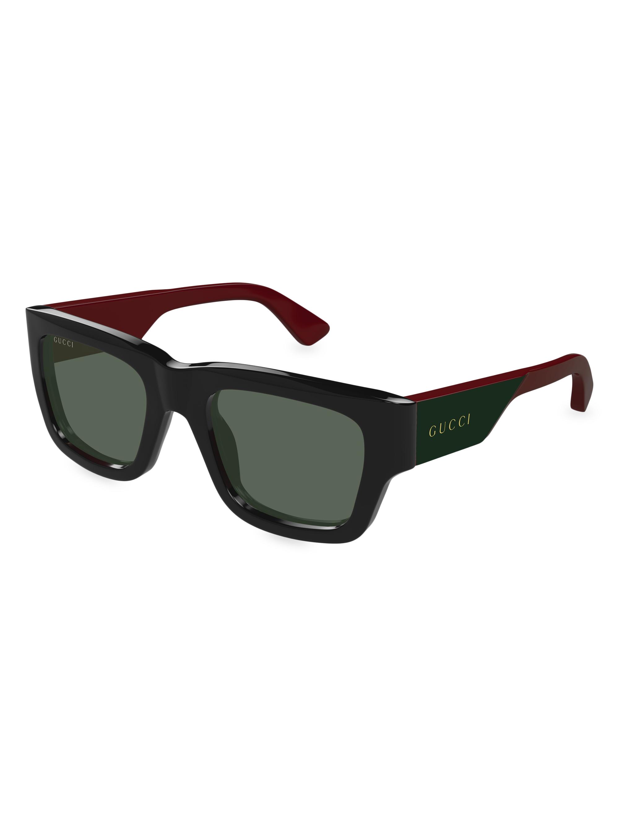 Gucci Oblique 52MM Square Sunglasses | Saks Fifth Avenue