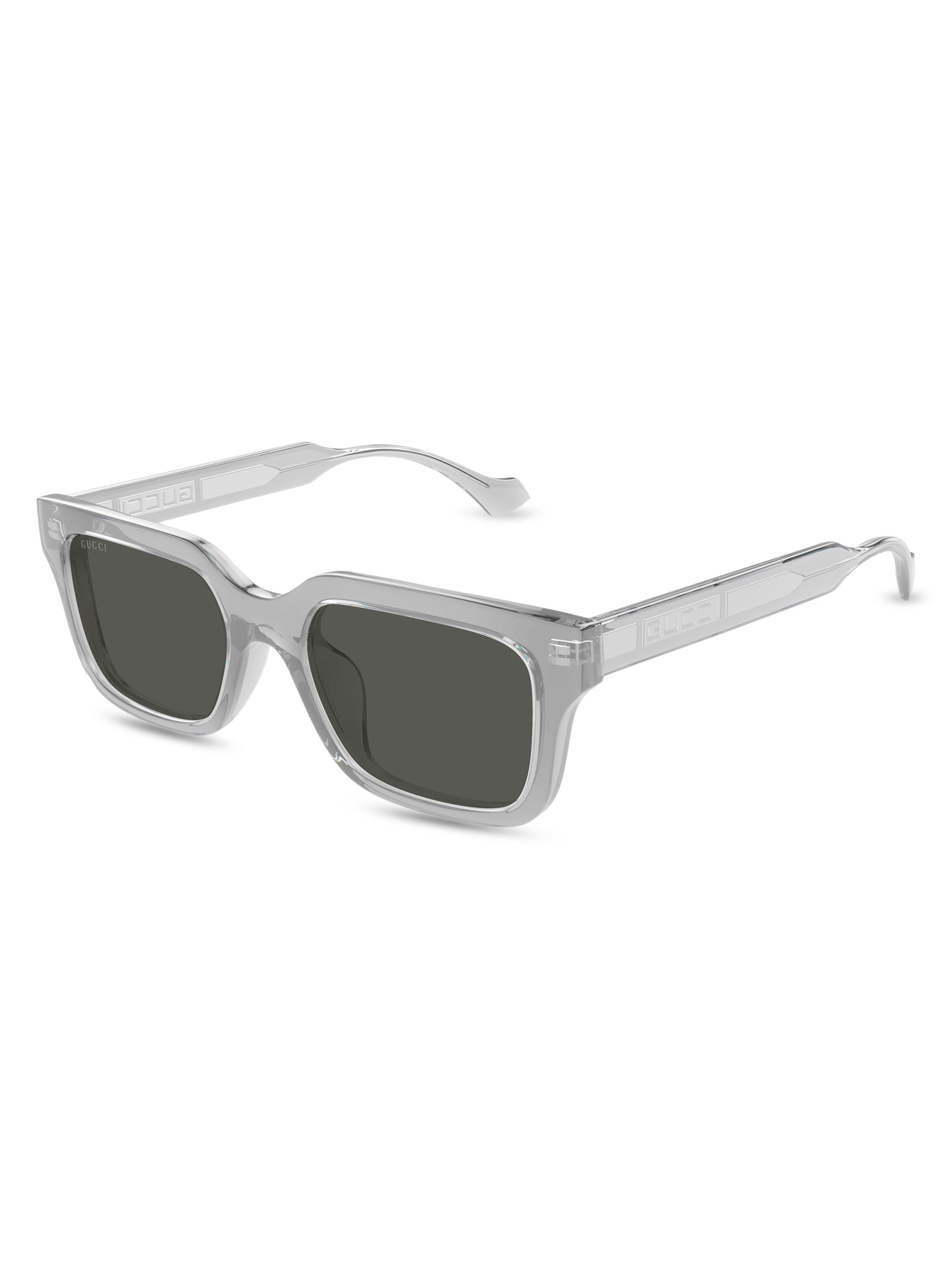 Gucci Men's La Piscine 55MM Rectangular Sunglasses - Dark Grey Black