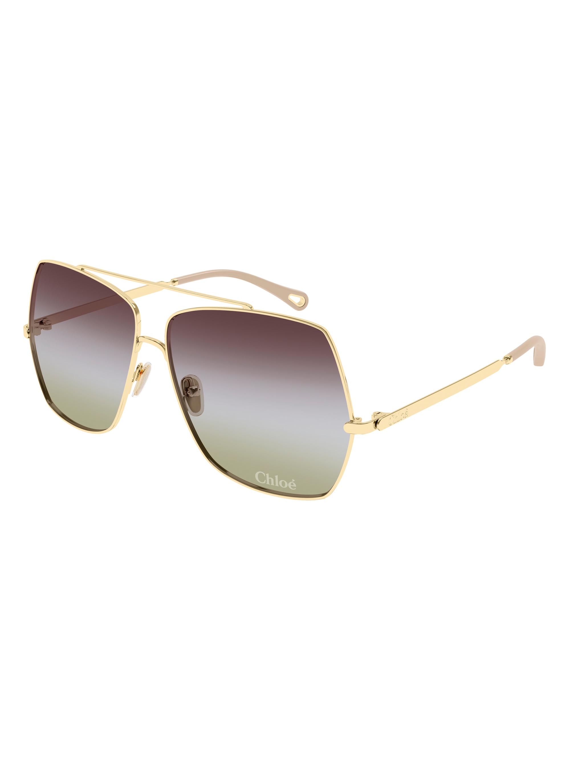 Chloé Women's Aly Fashion Show 62MM Squared Sunglasses - Purple Gradient Gold | Thumbnail 4