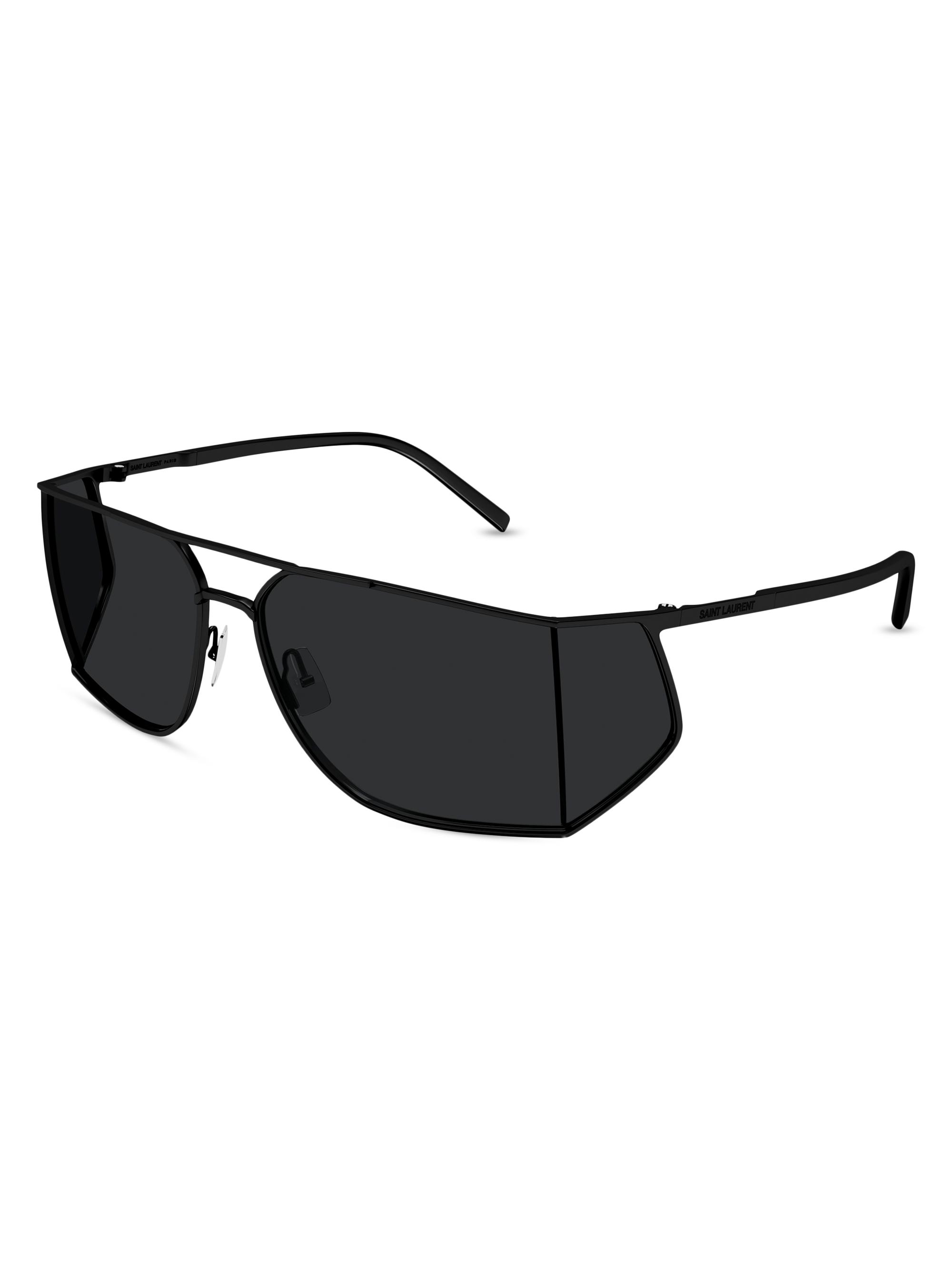 Saint Laurent Men's Fashion Metal SL 750 Rectangular Sunglasses - Black