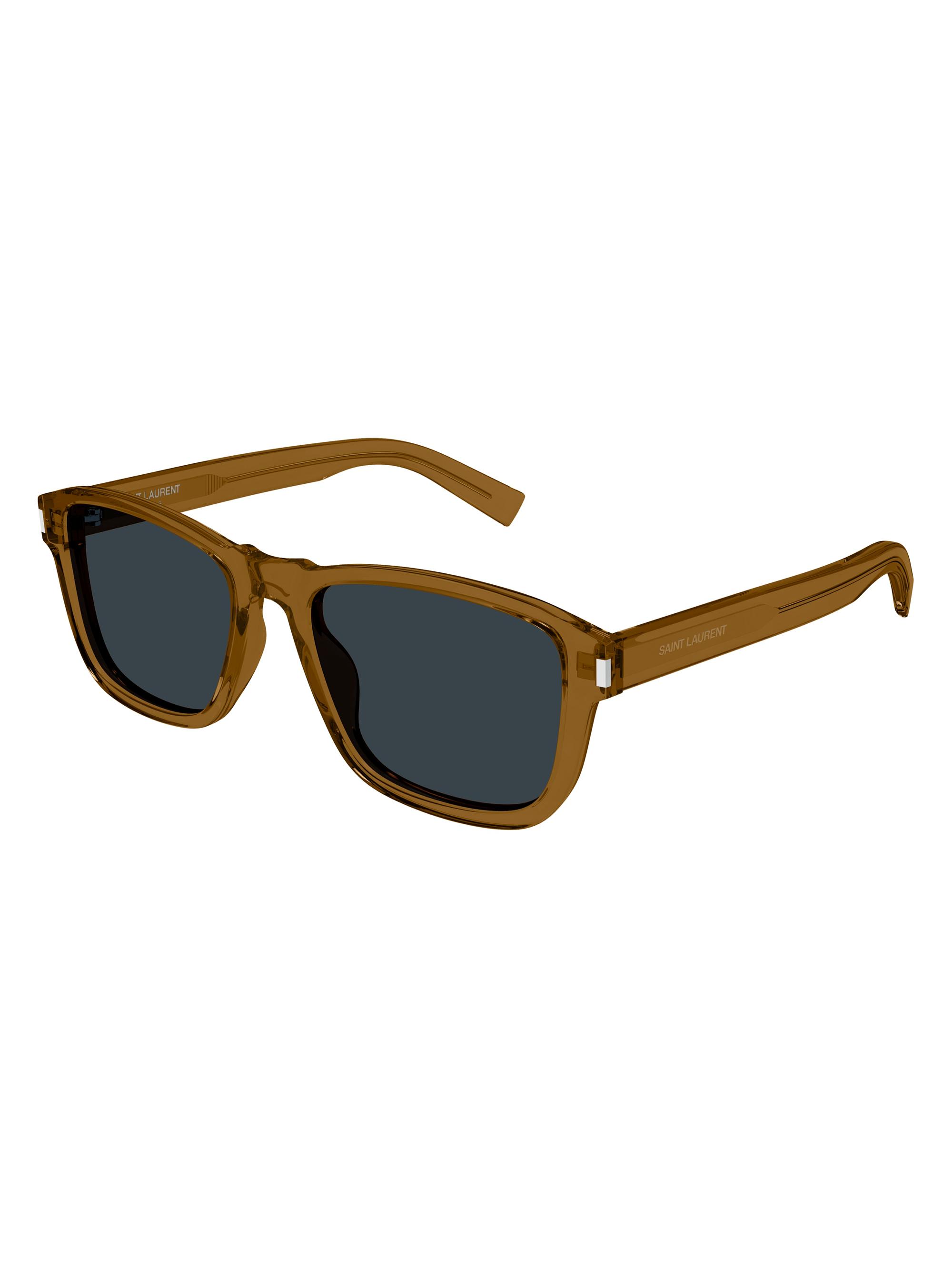 Saint Laurent Men's Mid Naked 54MM Squared Sunglasses - Blue Transparent Brown