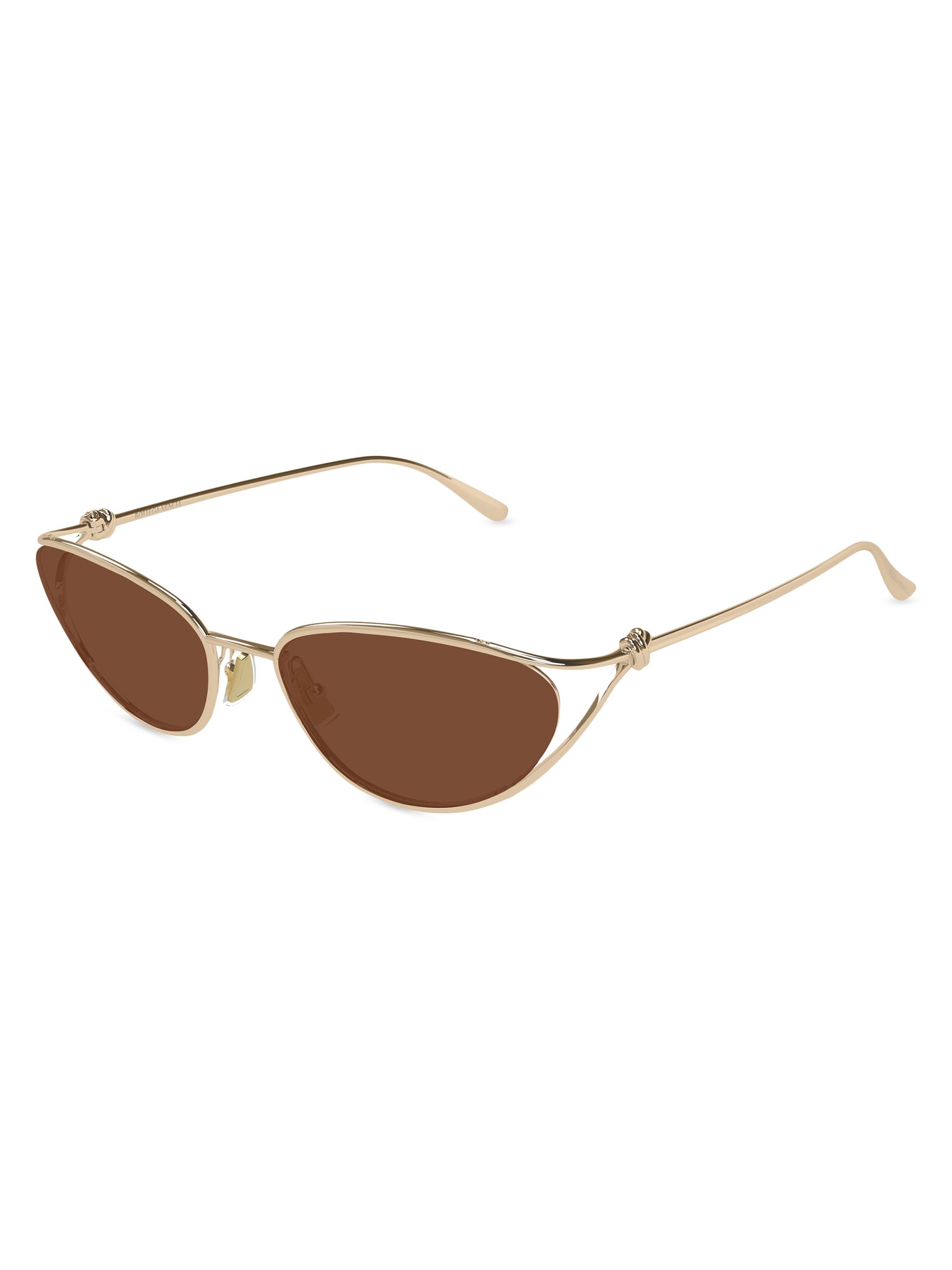 Bottega Veneta Women's Knot 57MM Cat-Eye Sunglasses - Brown Gold