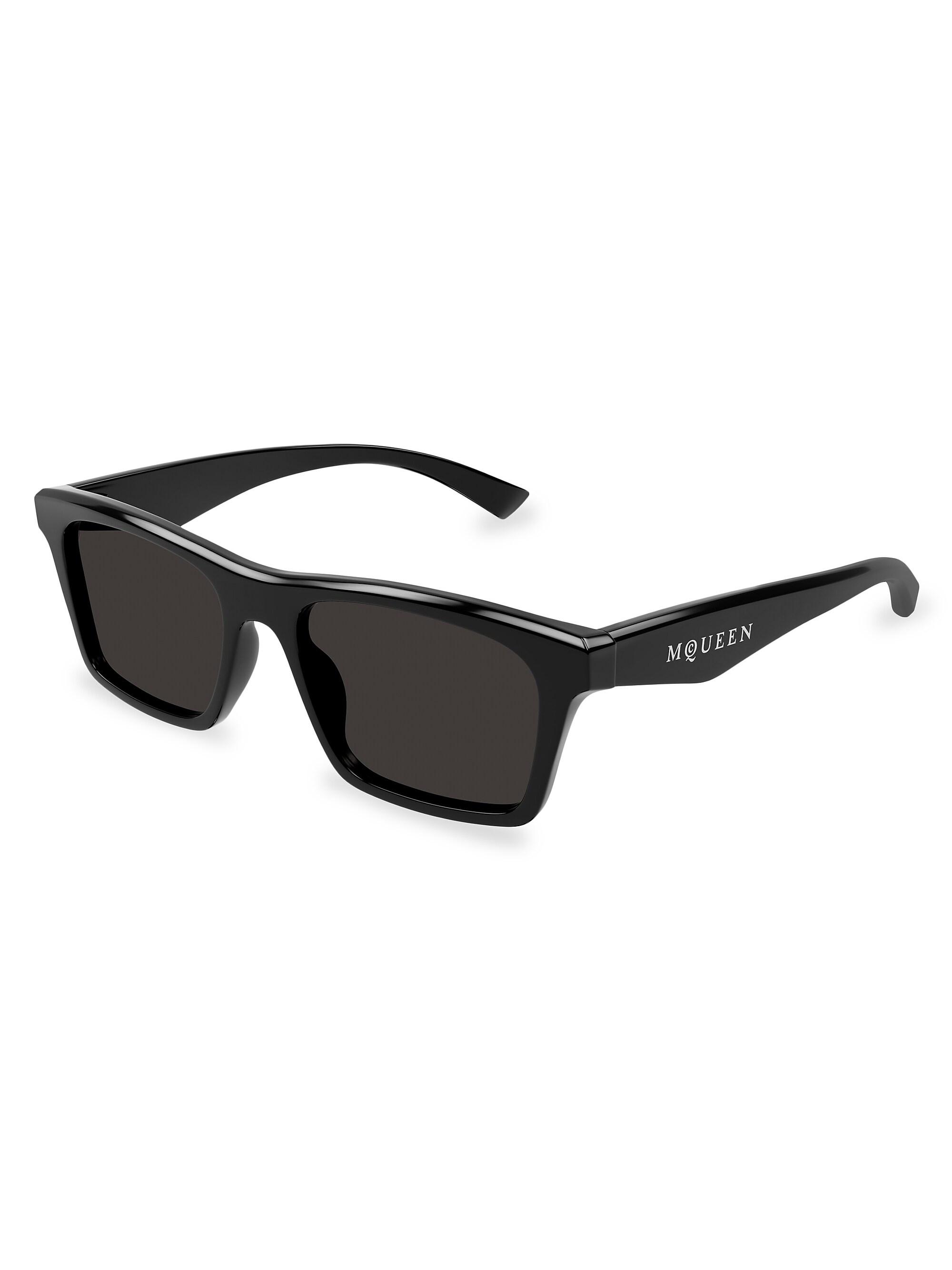 McQueen Men's AM0472S 53MM Square Sunglasses - Dark Grey Black