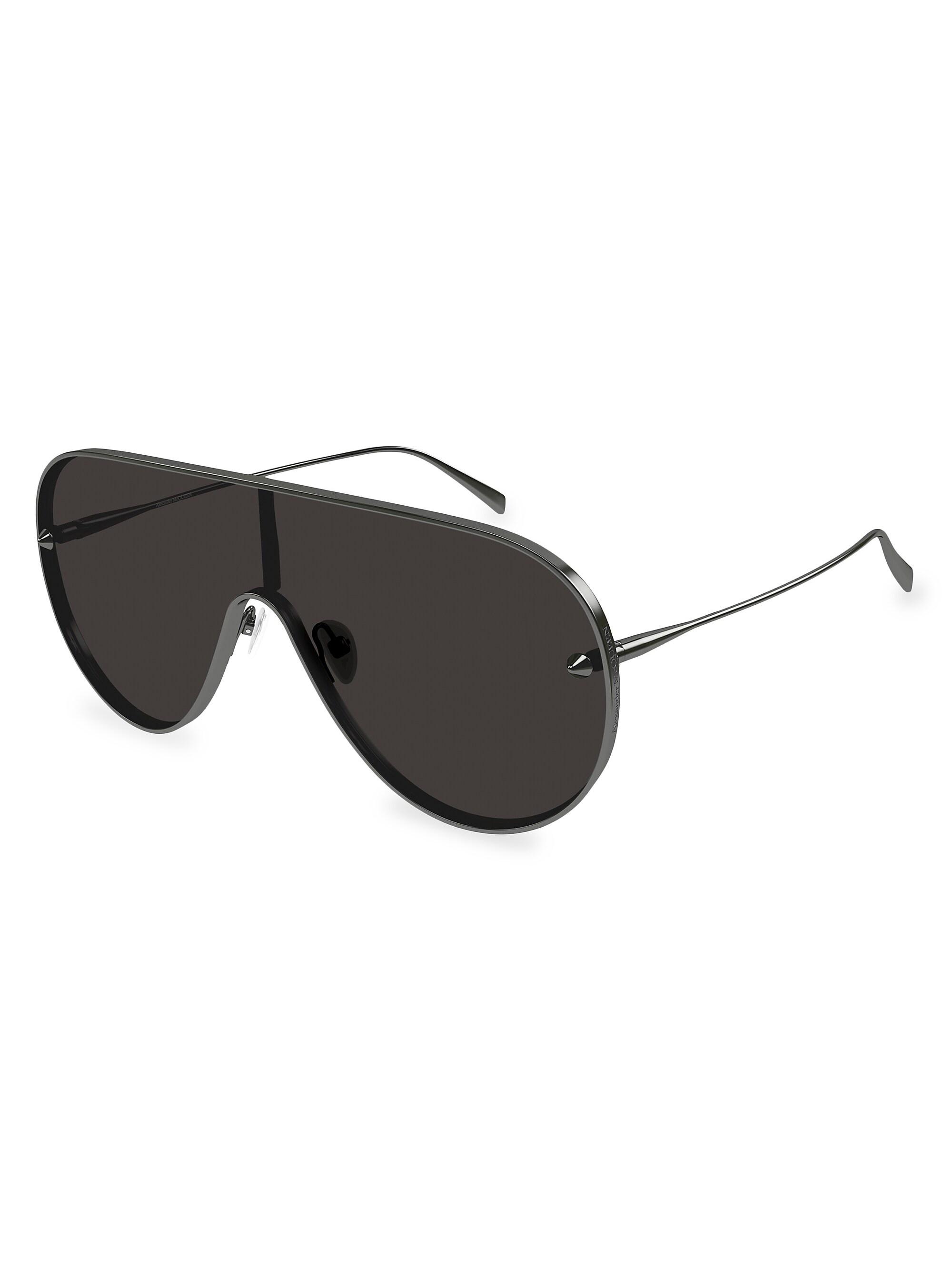 McQueen Men's Metal Studs AM0481S 99MM Pilot Sunglasses - Dark Grey Gunmetal