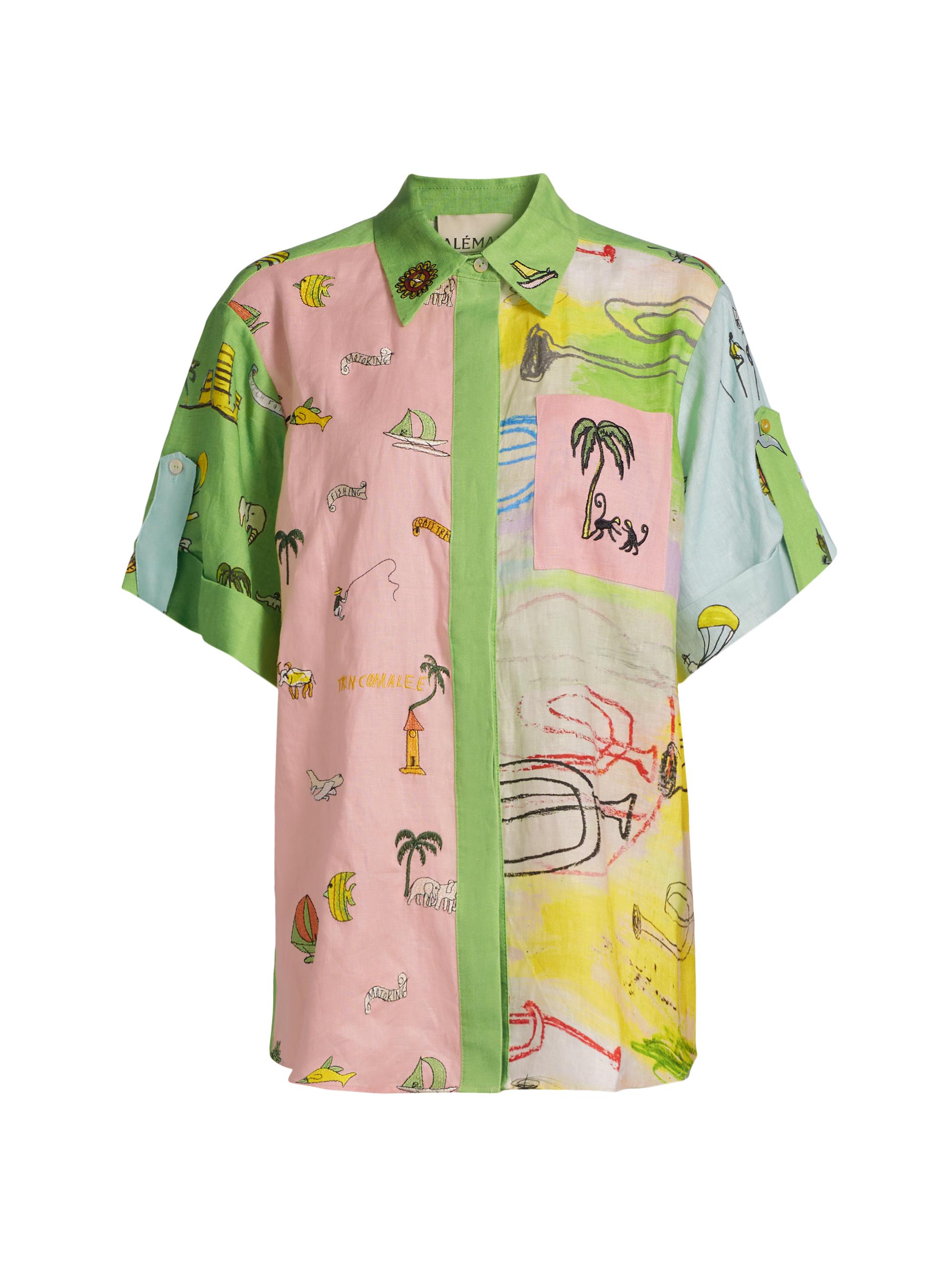 ALEMAIS Women's Jet Linen Short-Sleeve Shirt