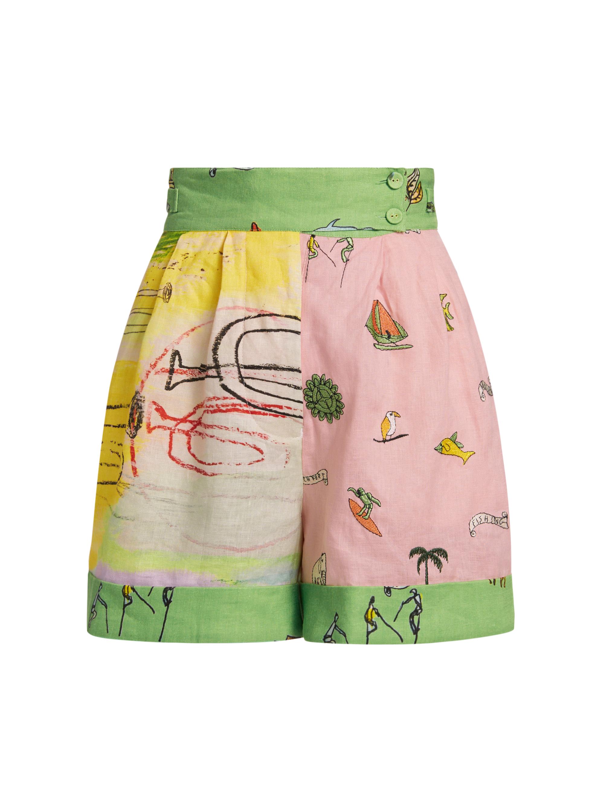 ALEMAIS Women's Jet Embroidered High-Rise Shorts