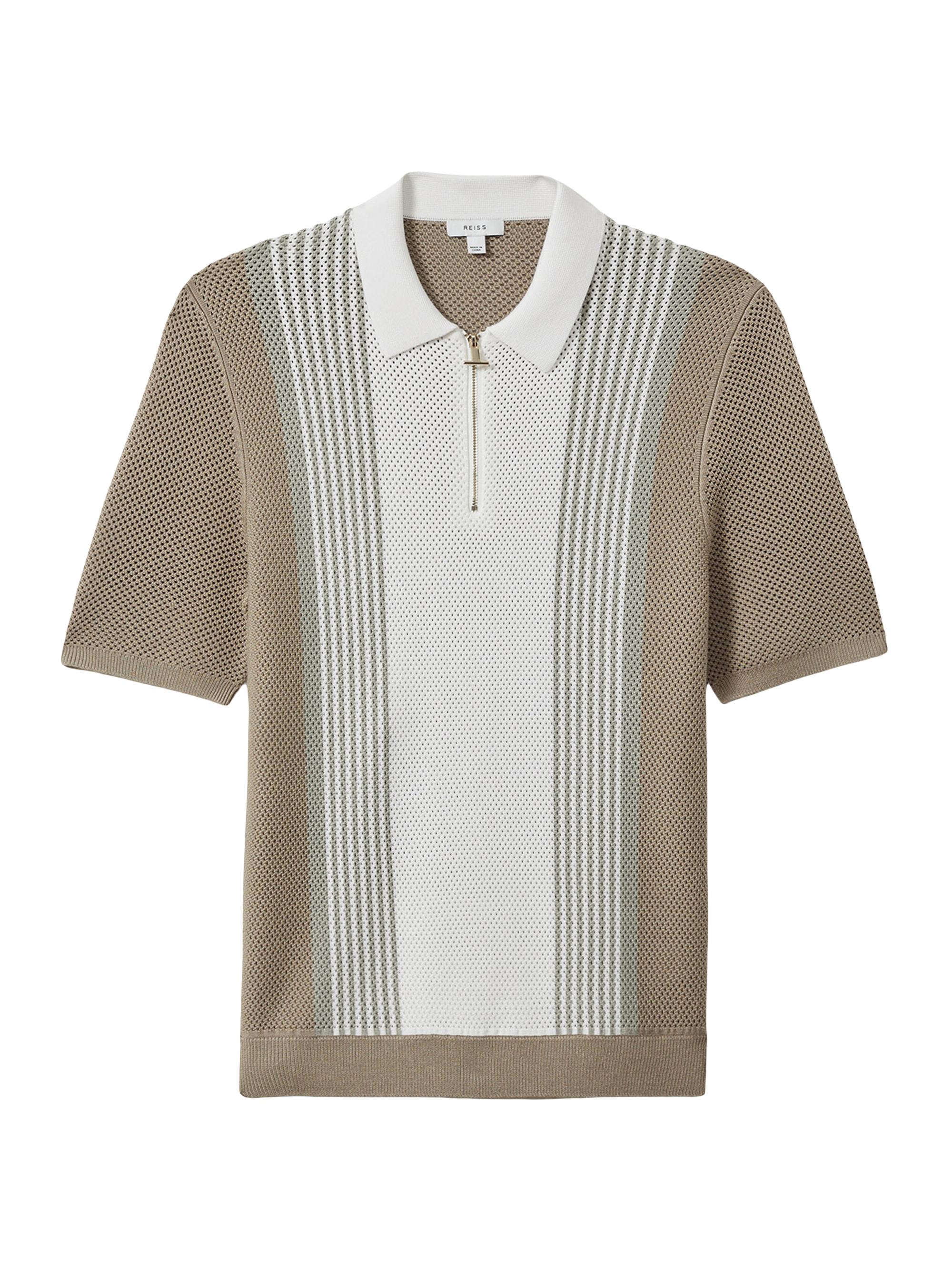 Reiss Men's Berlin Bowling Shirt - Camel White